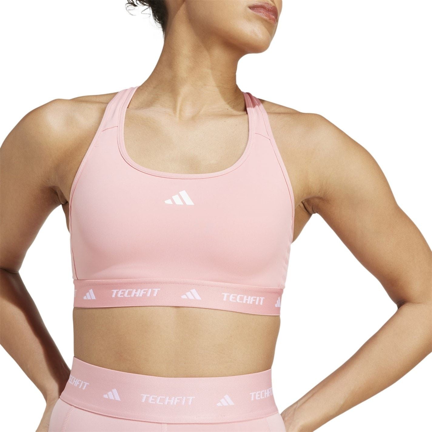 adidas Crew Neck Compression Fit Cropped Bra