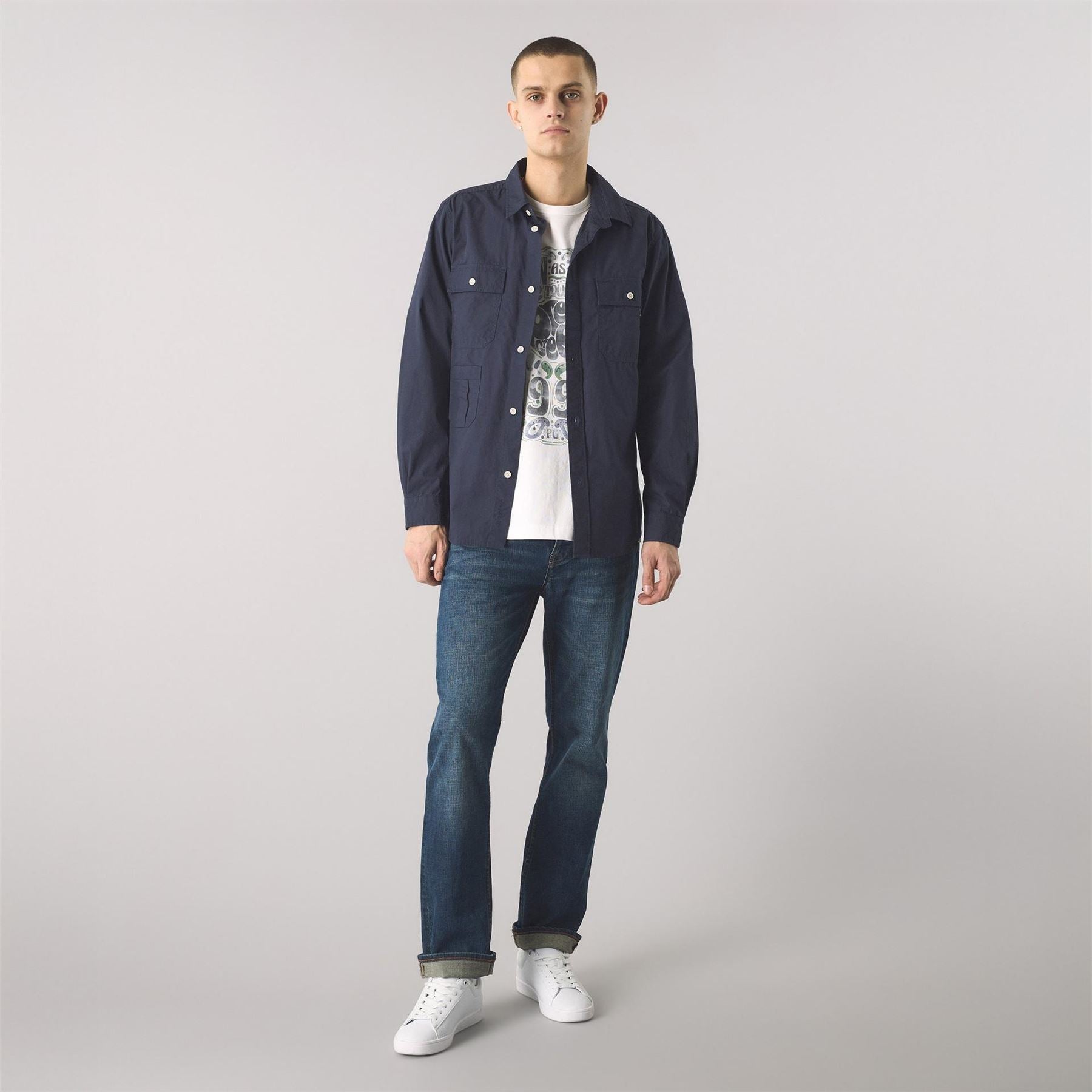 Pretty Green Brentwood Long Sleeve Plain Shirt