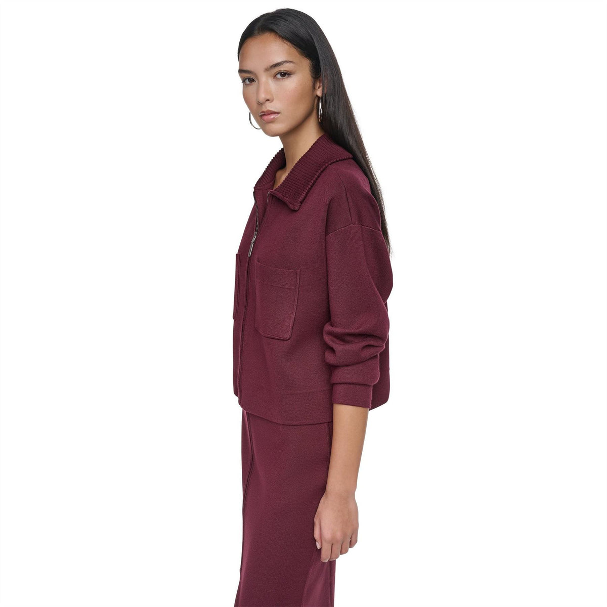 DKNY FulL-Zip Knit Jacket Ld64