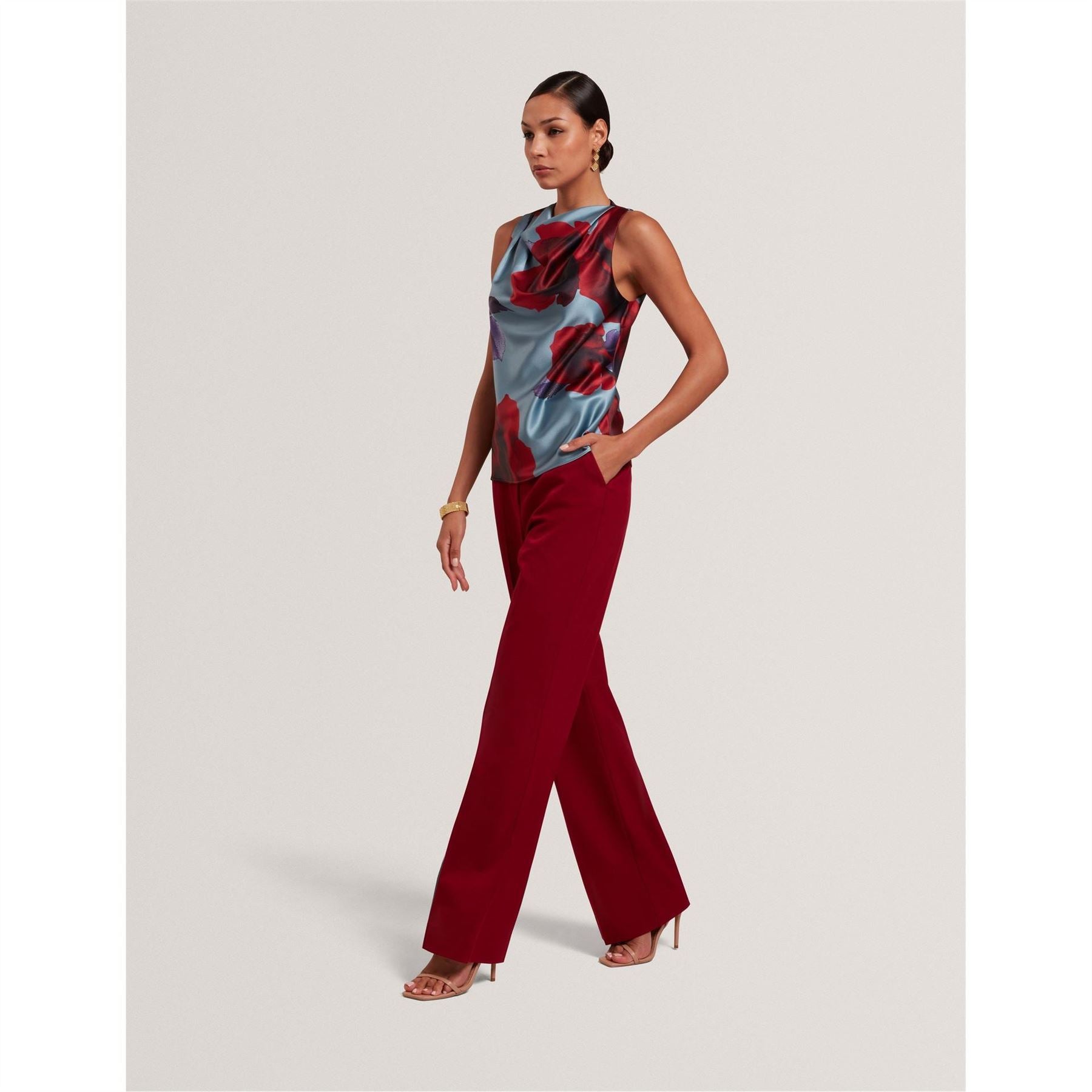 Ted Baker Cowl Neck Sleeveless Shell Blouse