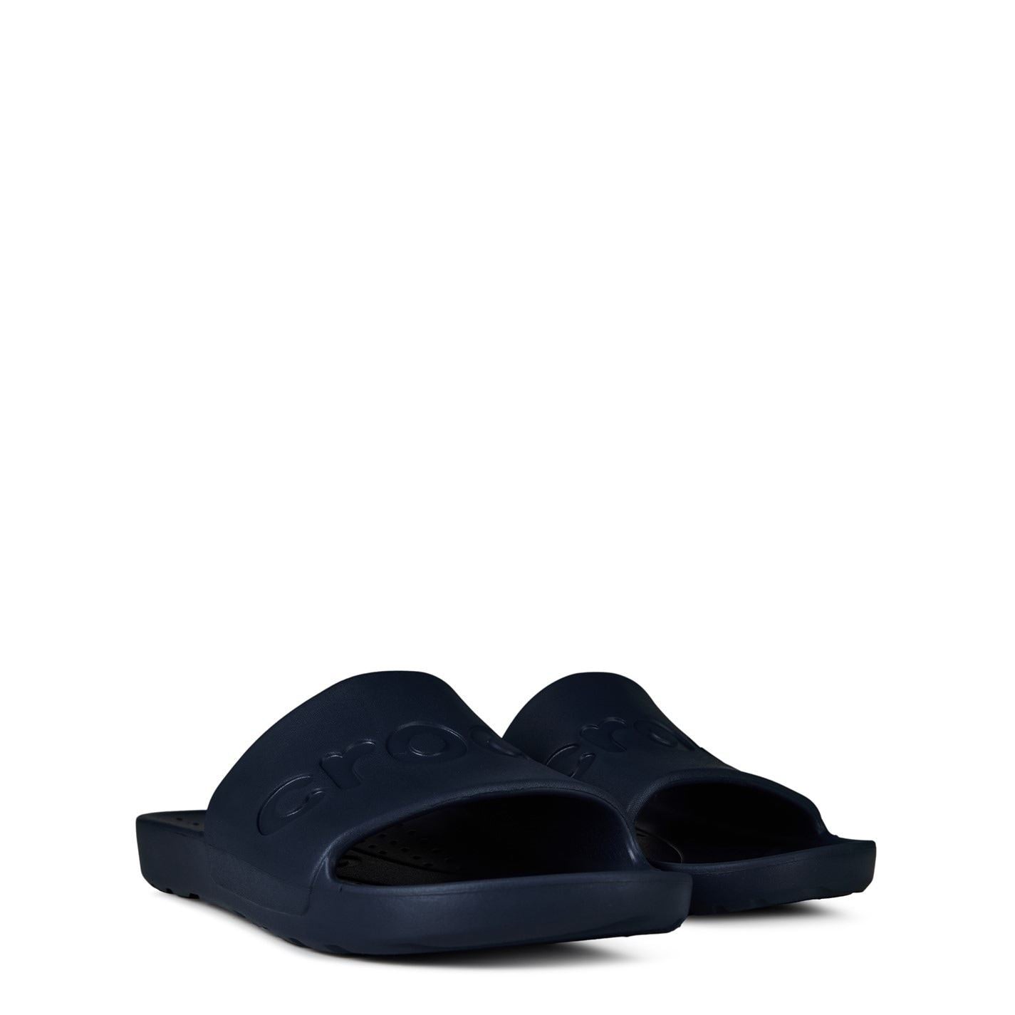 Crocs Logo Print Open Toe Flat Heel Slides