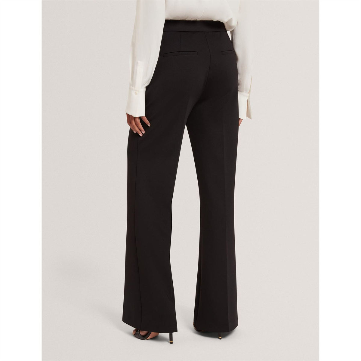 Ted Baker Solid Patterned Flared Wide Fit Trousers
