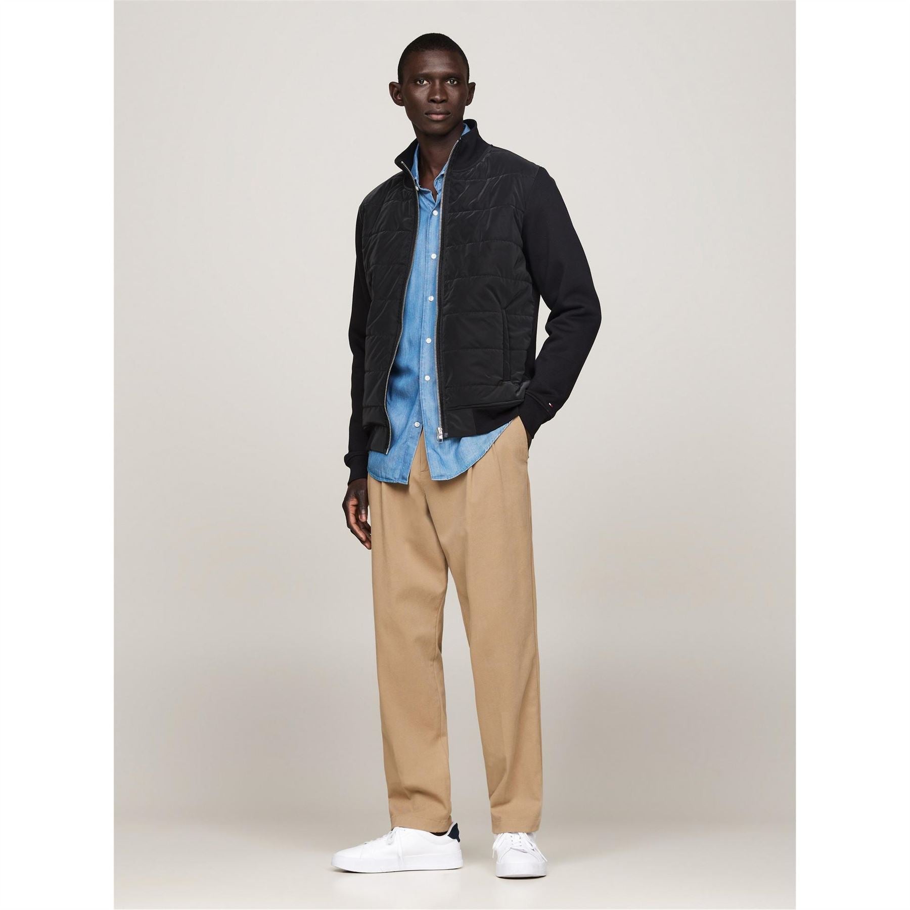 Tommy Hilfiger Cotton Long Sleeve Zip Hybrid Jacket