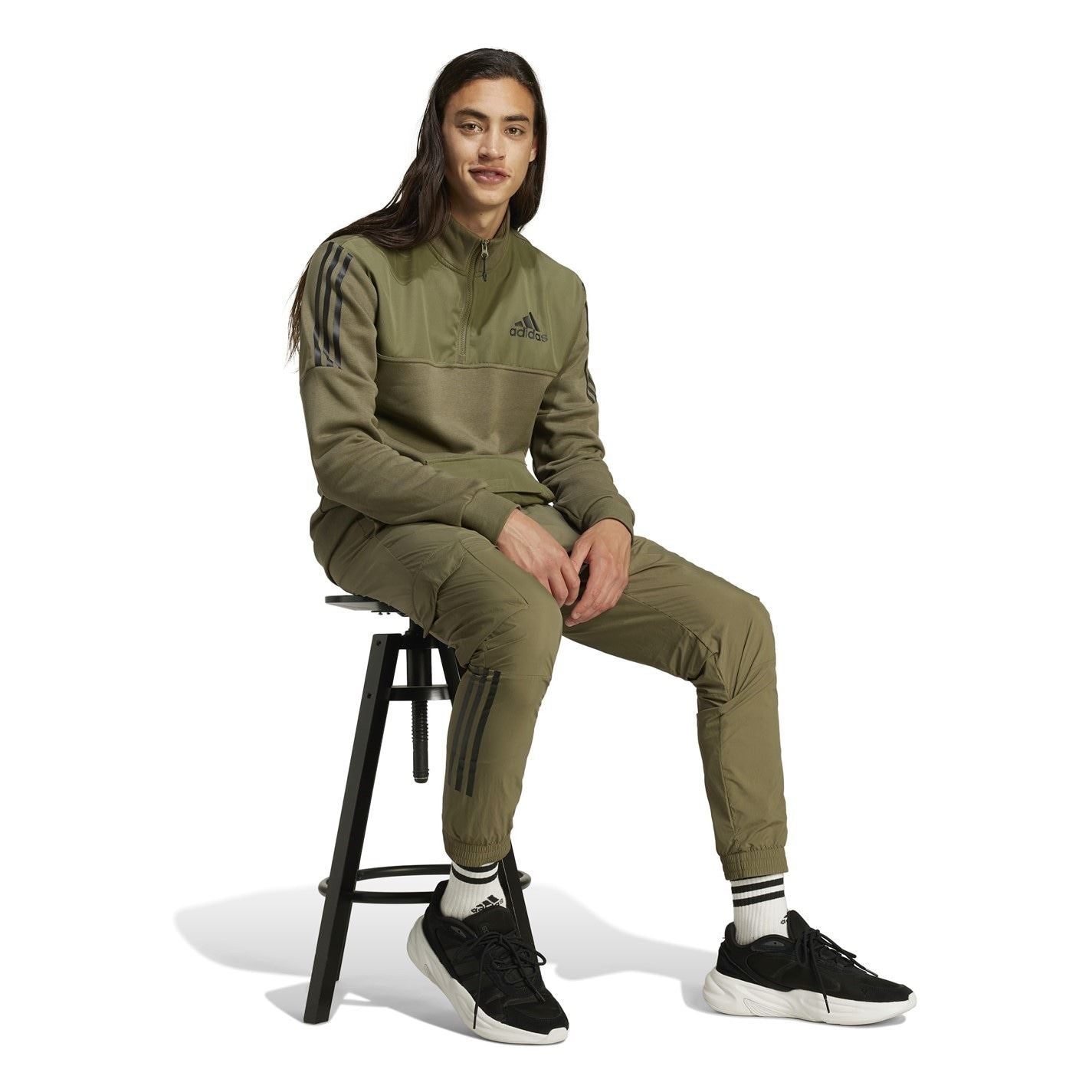 adidas Mens Quarter Zip Tech Track Jacket