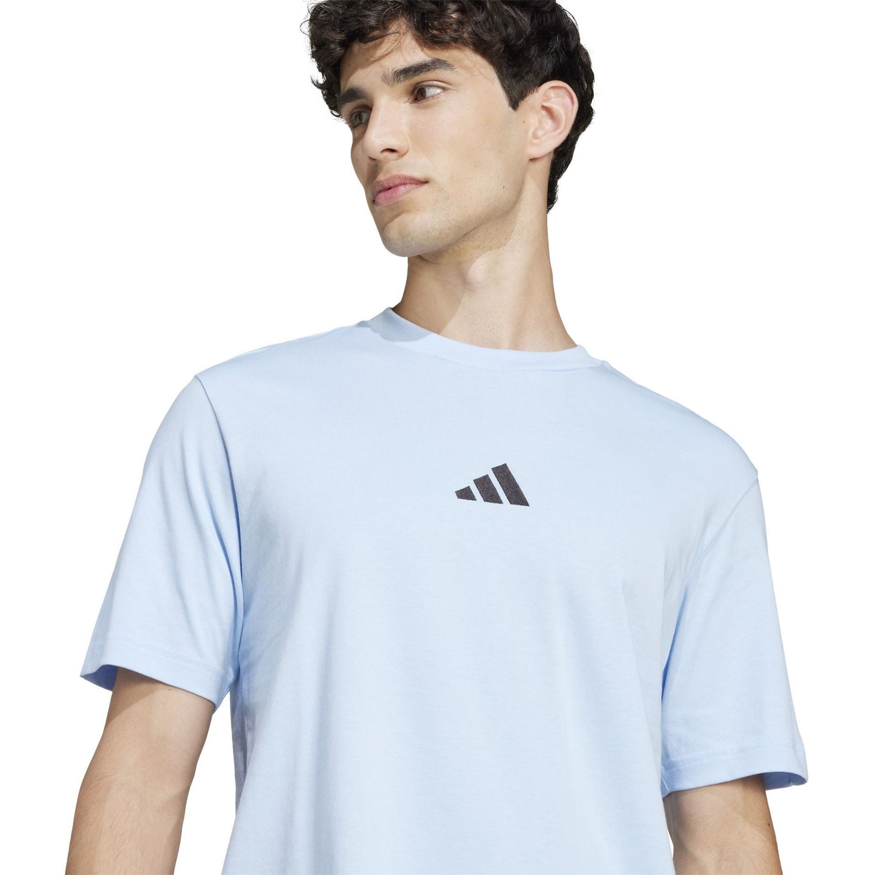 adidas Mens Essentials Single Jersey Linear Embroidered Logo T-Shirt