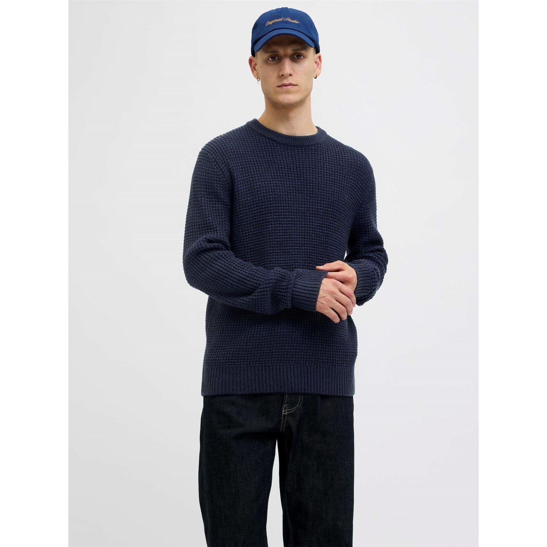 Jack and Jones Crew Neck Ribbed Collar Long Sleeve Sweater