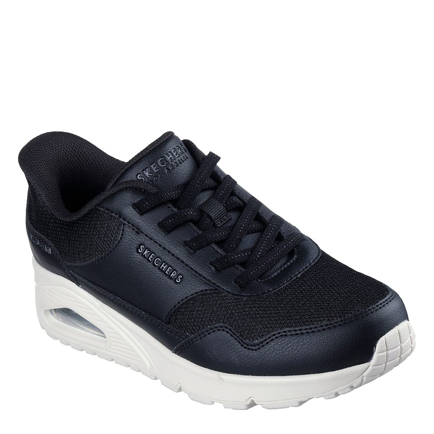 Skechers Womens Duraleather  And  Mesh Slip Ins Fashion Low Top Trainers