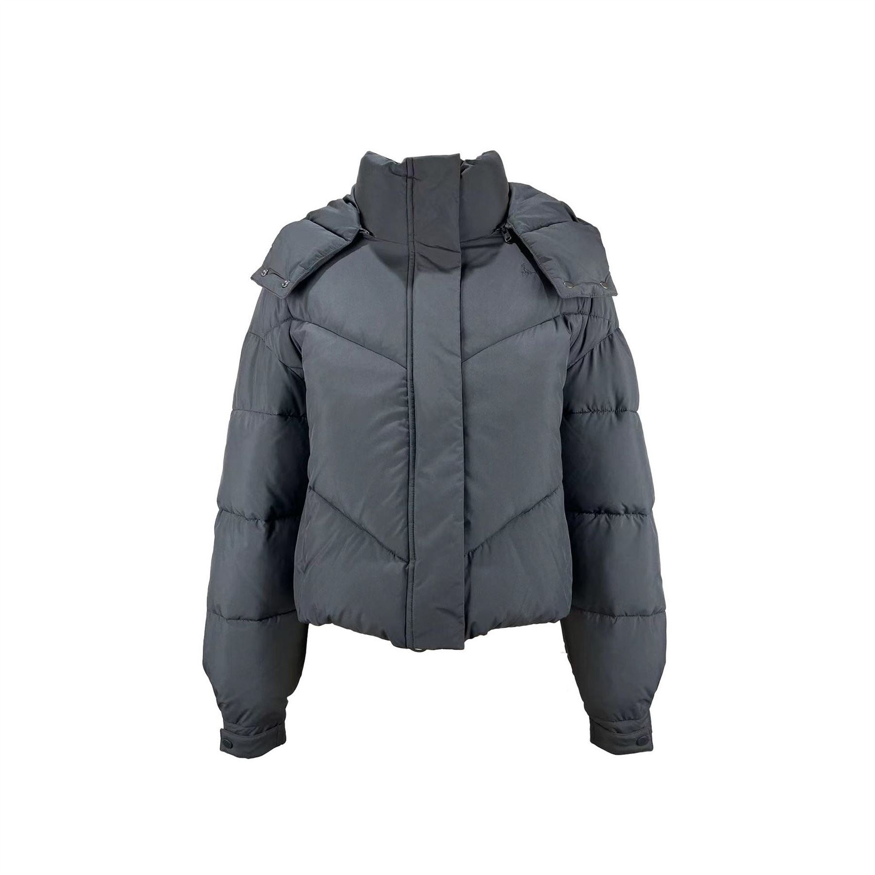 Jack Wills Ritcher Padded Waterproof Hooded Cropped Long Sleeve Short Puffer Jacket