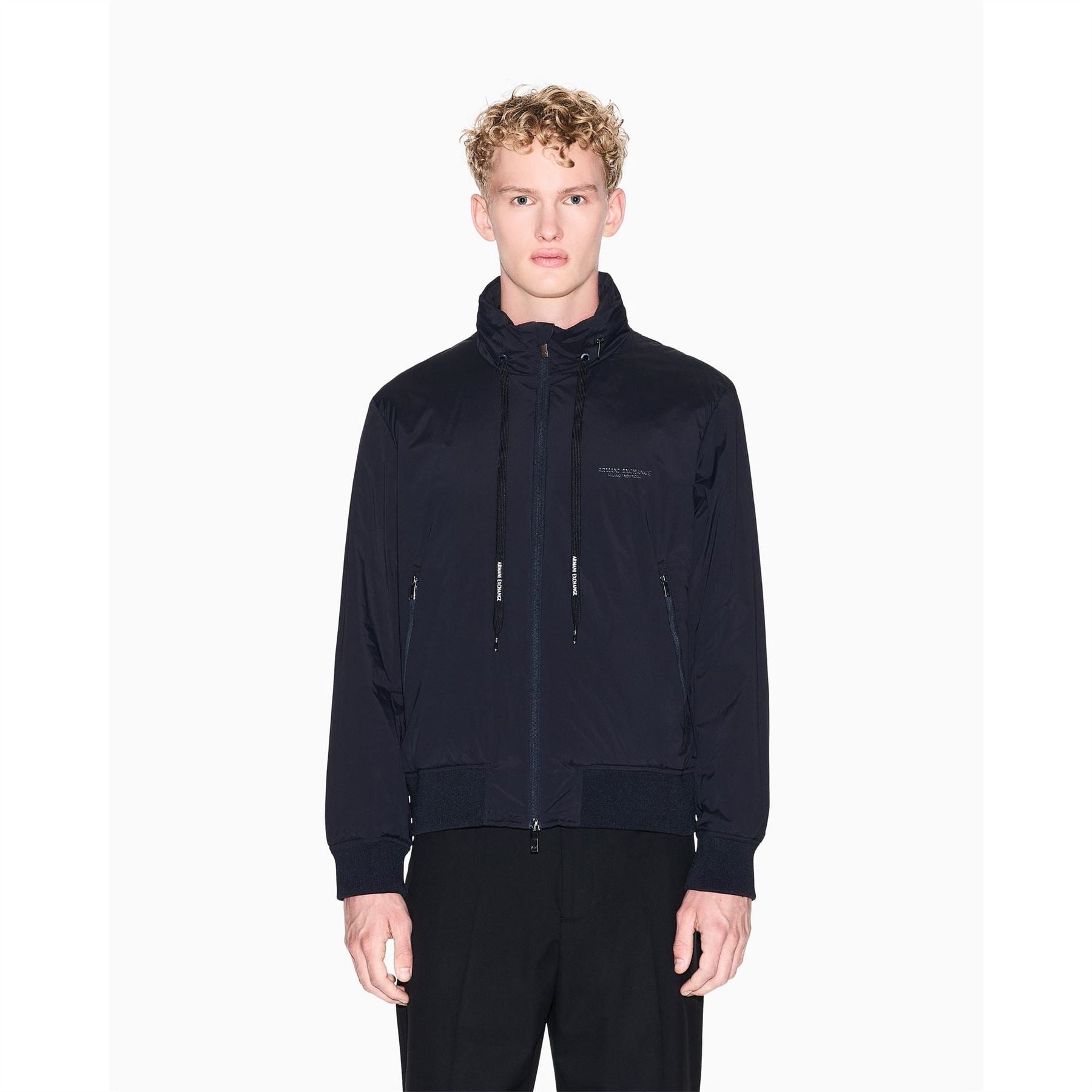 Armani Exchange Duck Down Full Zip Hidden Hood Softshell Jacket