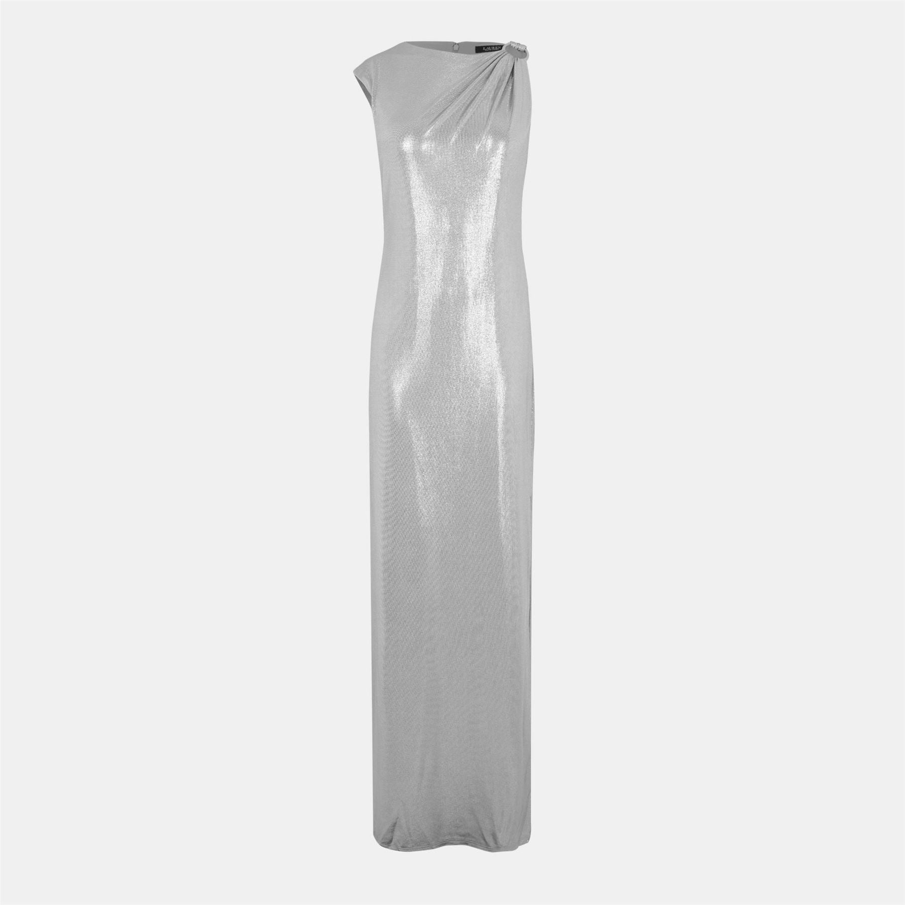 Lauren by Ralph Lauren Keilly Crew Neck Maxi Gown Dress