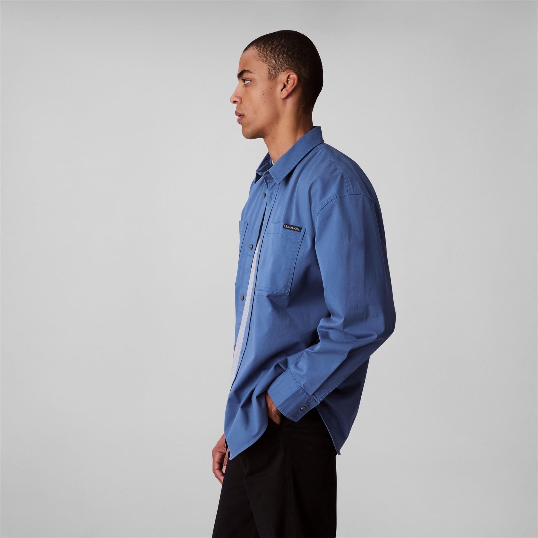 Calvin Klein Jeans Relaxed Chambray Cotton Long Sleeve Oversized Fit Overshirt