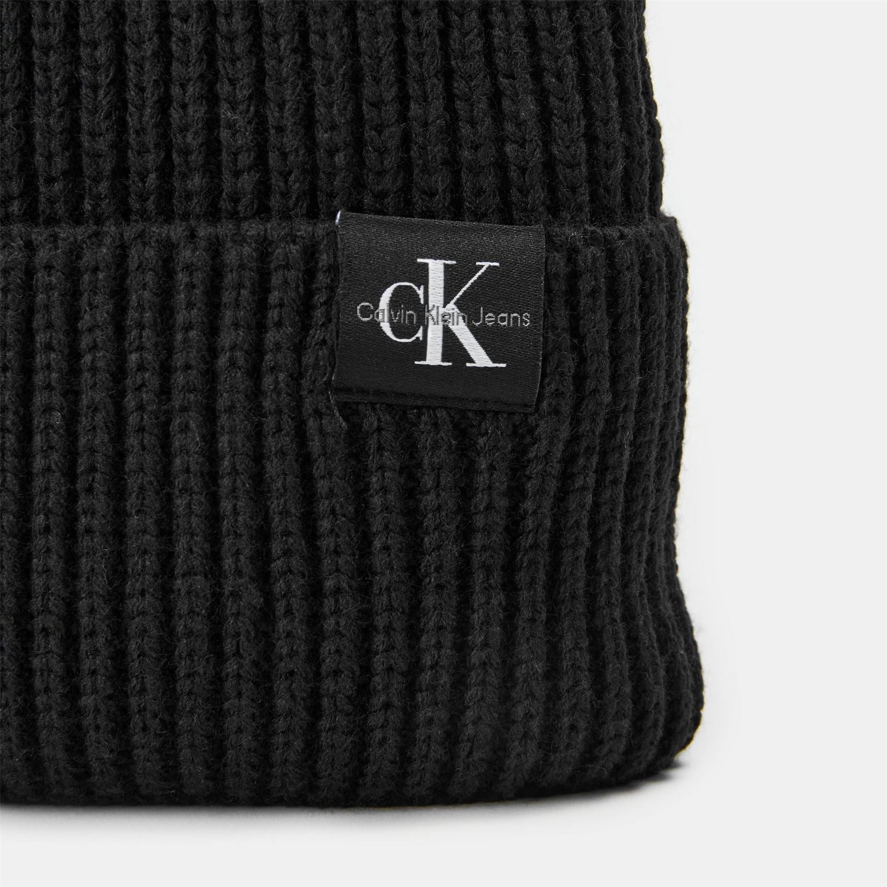 Calvin Klein Jeans Junior Monogram Ribbed Turn Up Beanie