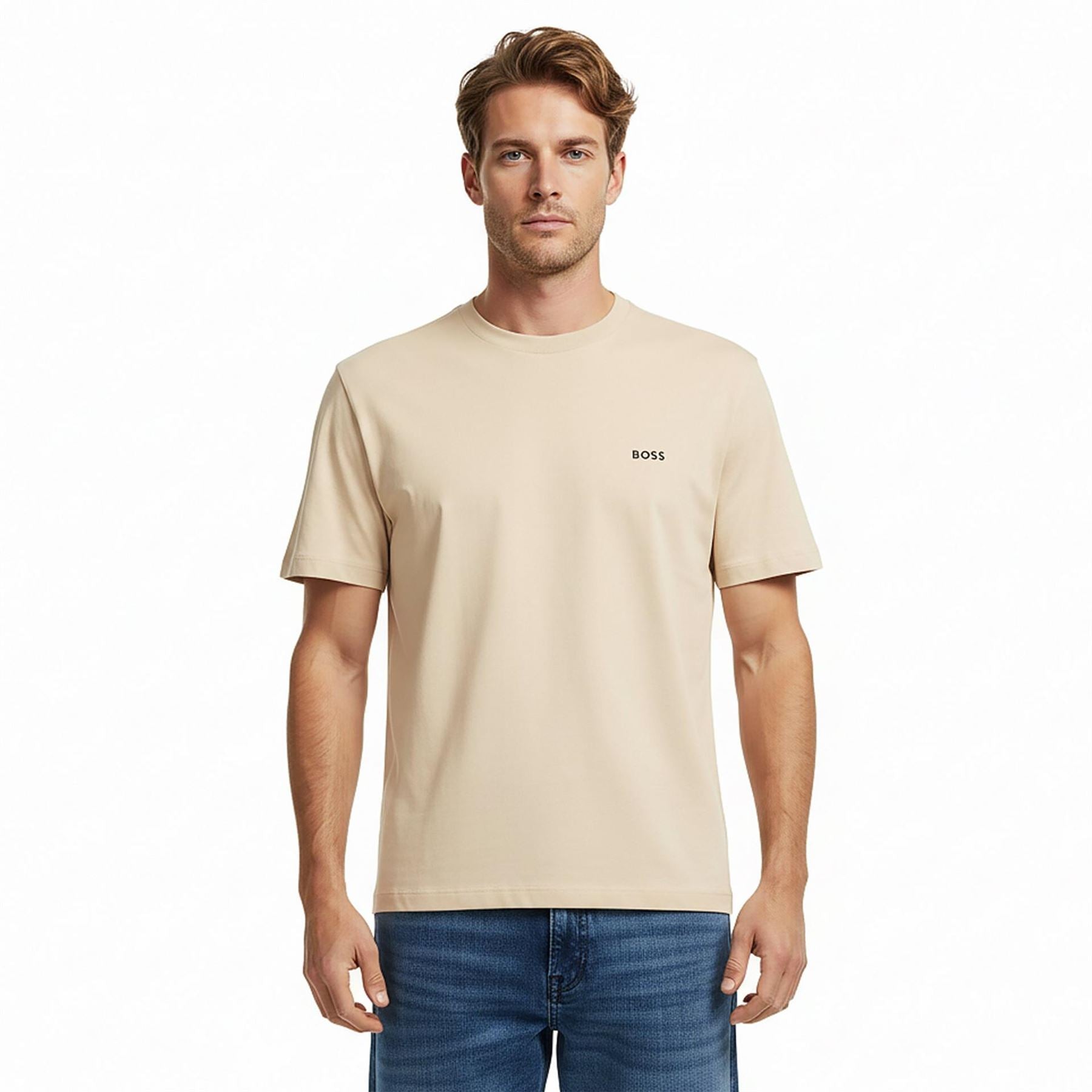 Boss BOSS GREEN T Shirt with Logo Design Stretch Cotton
