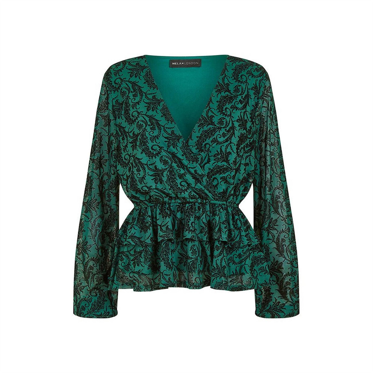 Mela London London City Velour Wrap Blouse