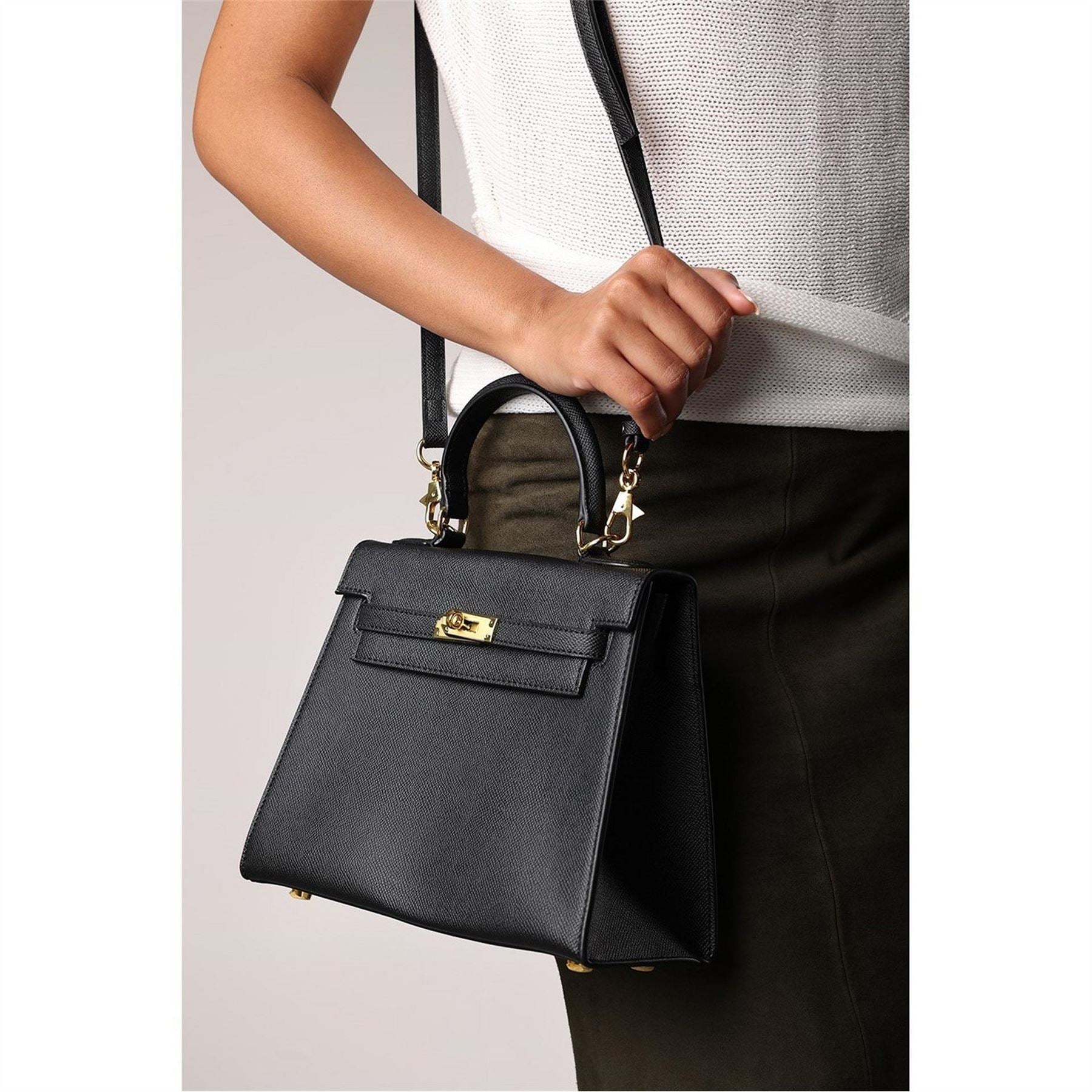 Wheres That From Handle Satchel Mini Tote Bag With Turn Lock