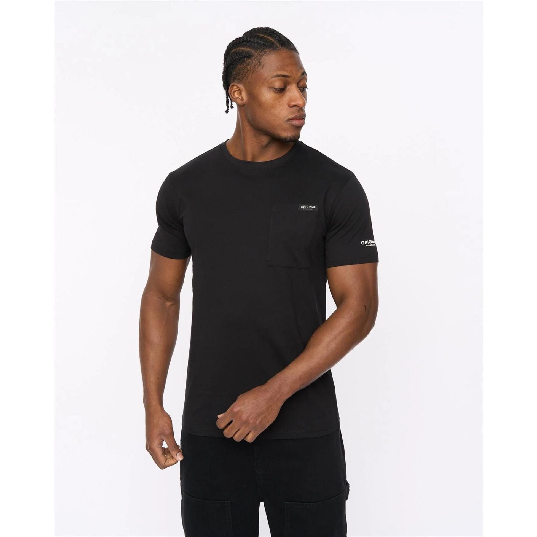 Crosshatch Portville Printed Logo Crew Neck Short Sleeve T-Shirt