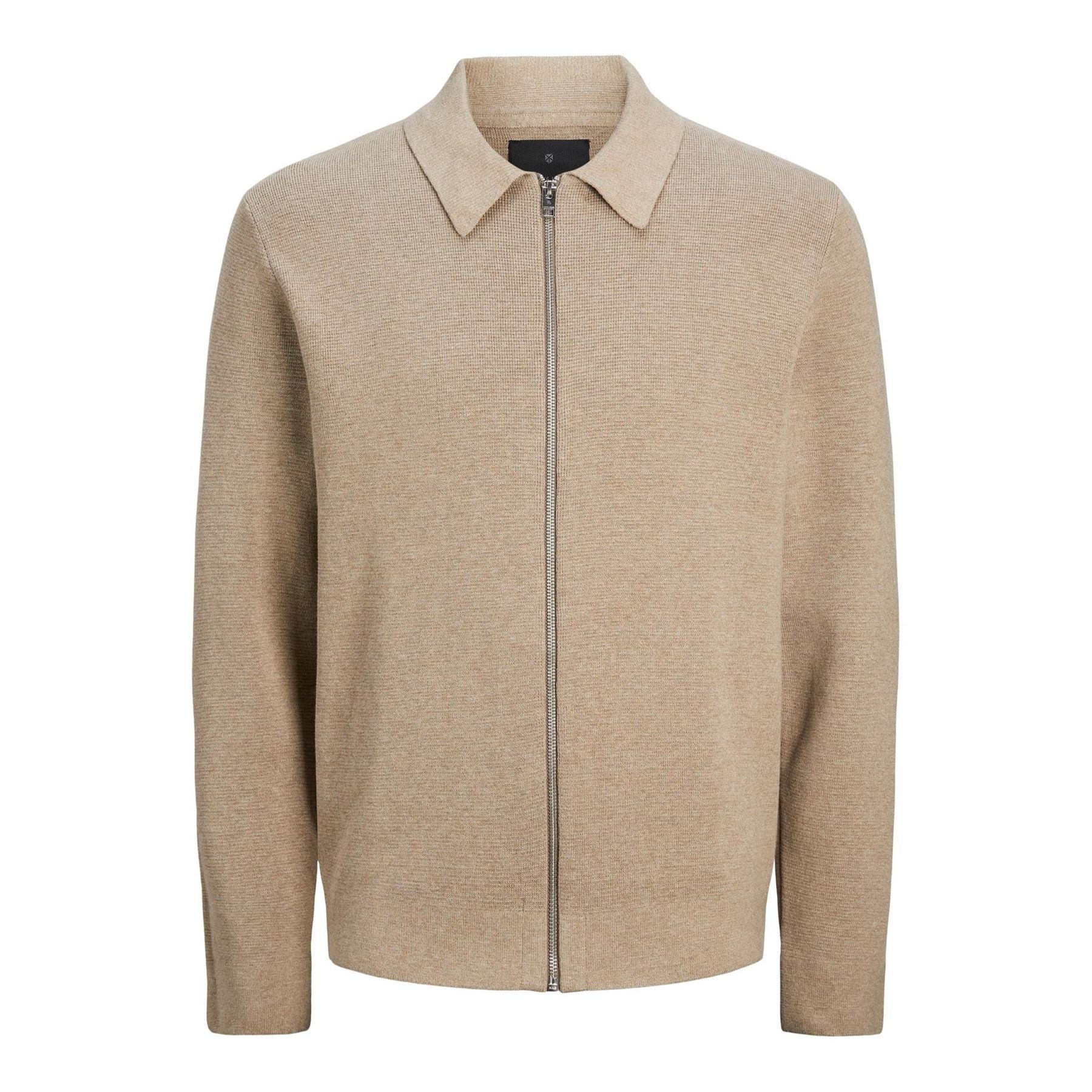 Jack and Jones Stitch Knitted Full Zip Fleece Fabric