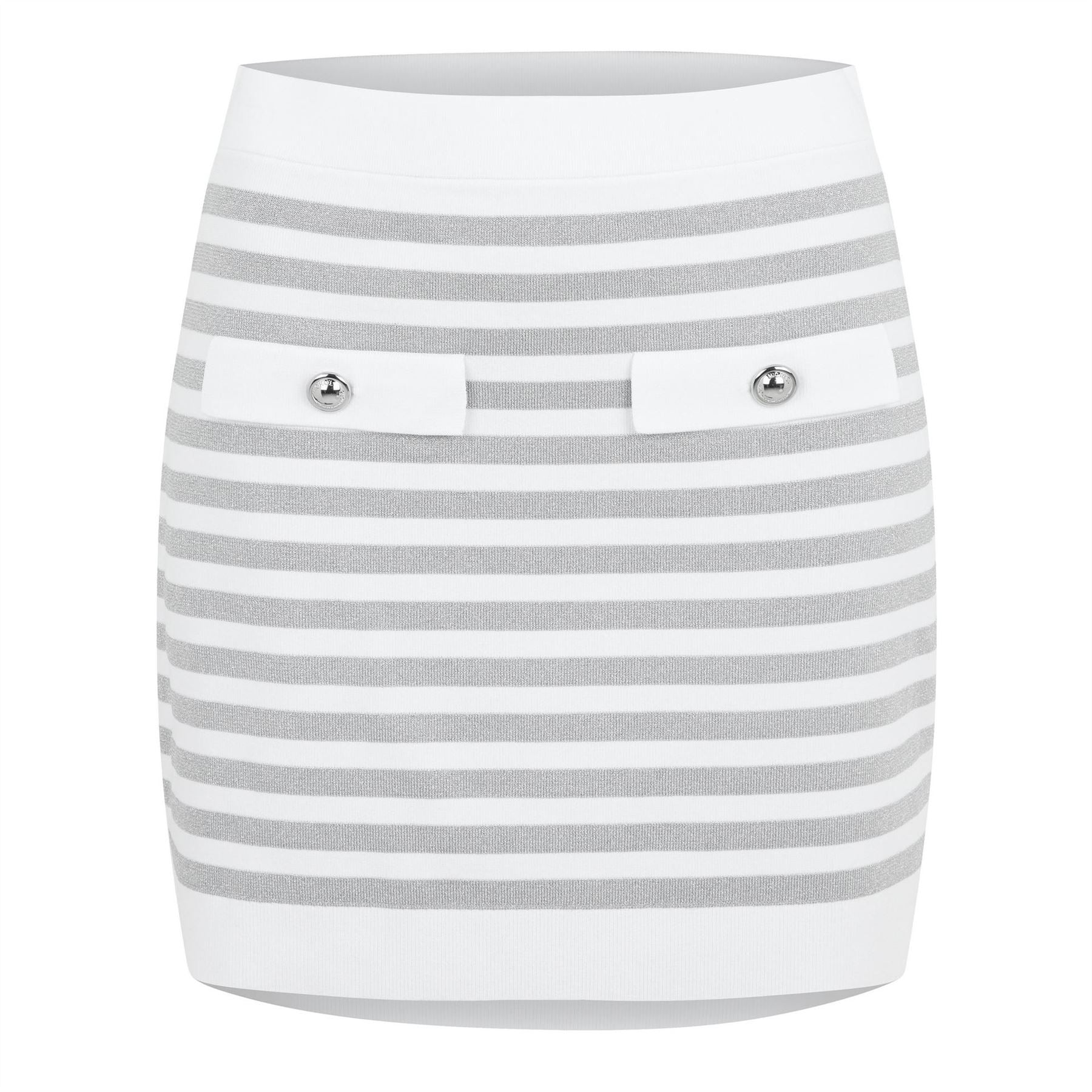 MICHAEL Michael Kors Metallic Striped Stretch Knitted Mini Jersey Skirt