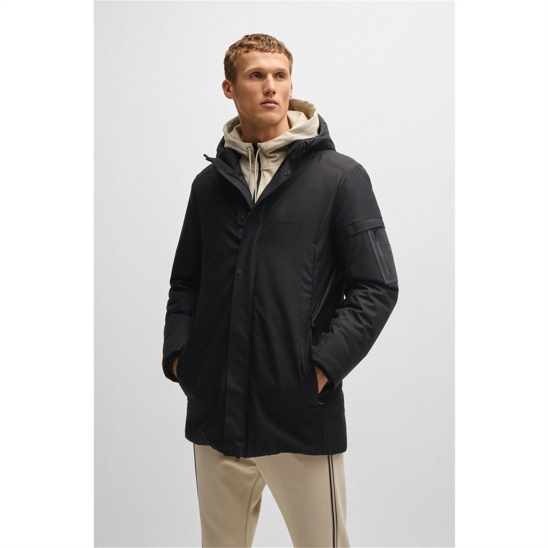 Boss Hooded Regular Fit Parka Coat
