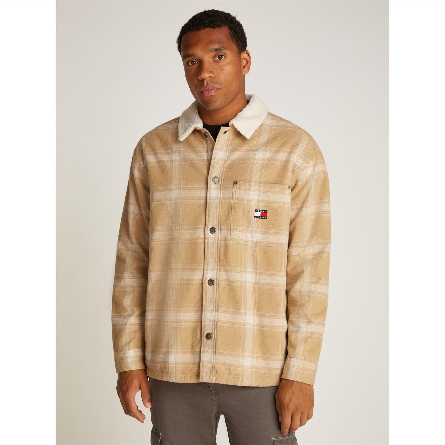 Tommy Jeans Check Teddy Overshirt Jacket