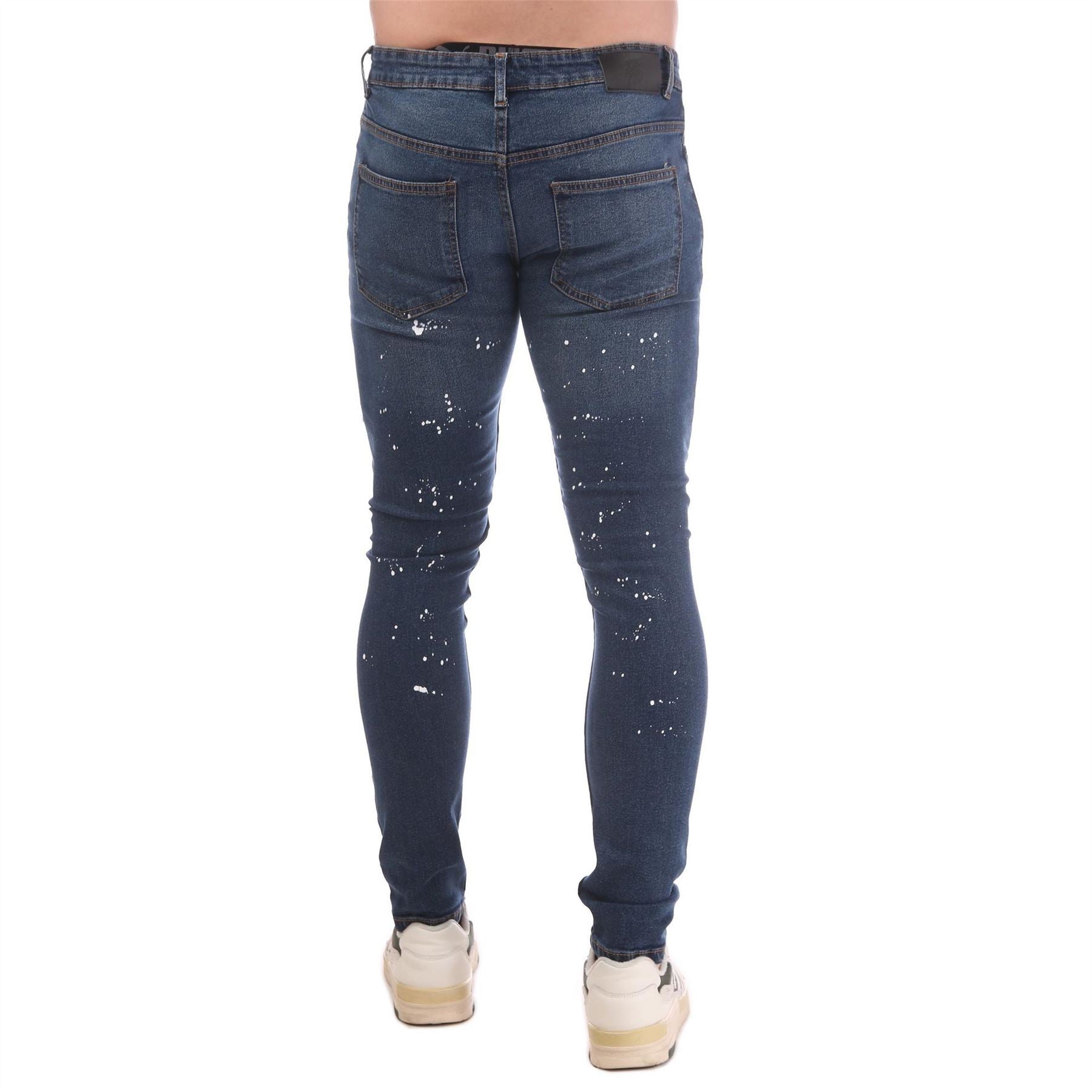 DFND London Mens London Splat Ripped Denim Jeans