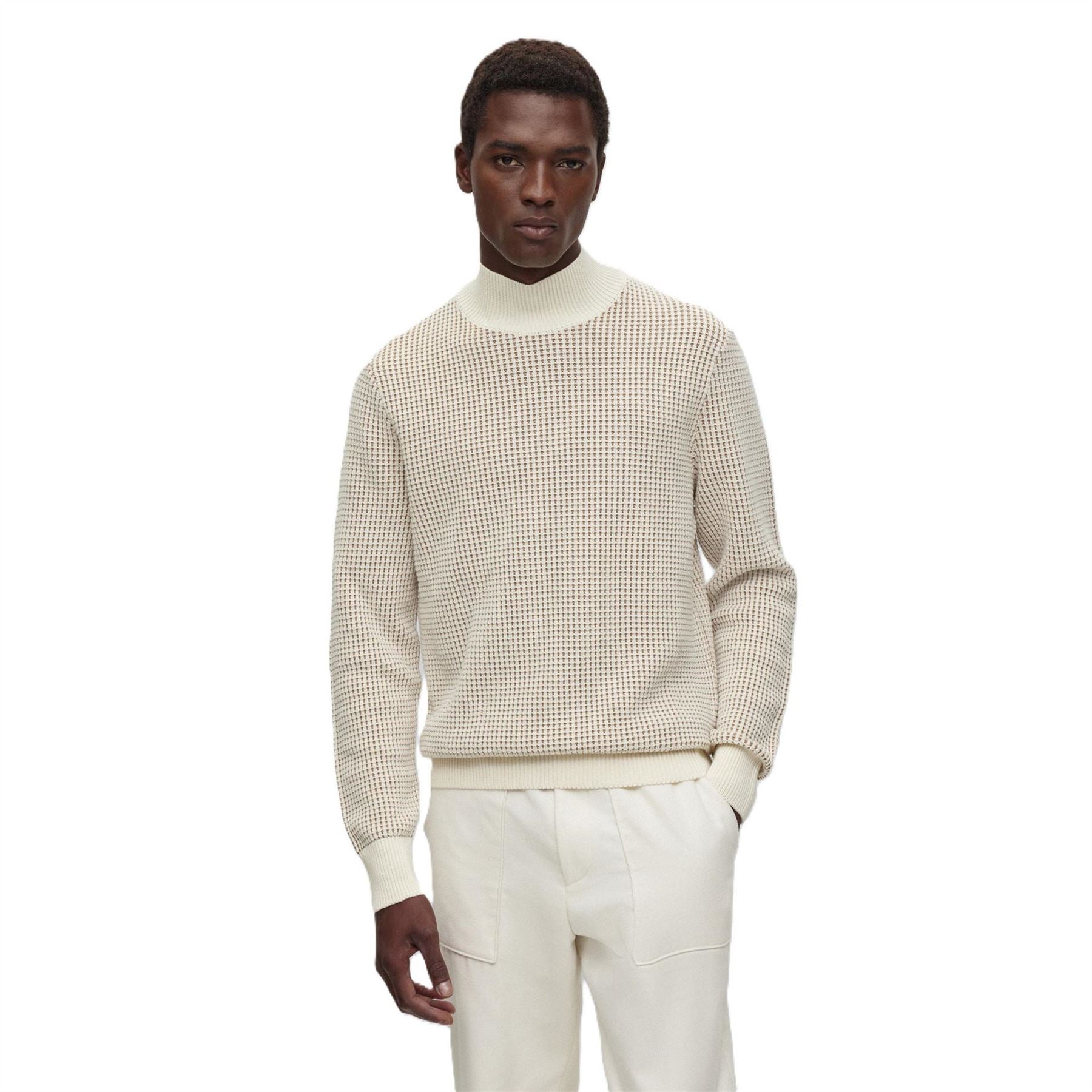 Boss Mock Neck Long Sleeve Regular Fit Sweater