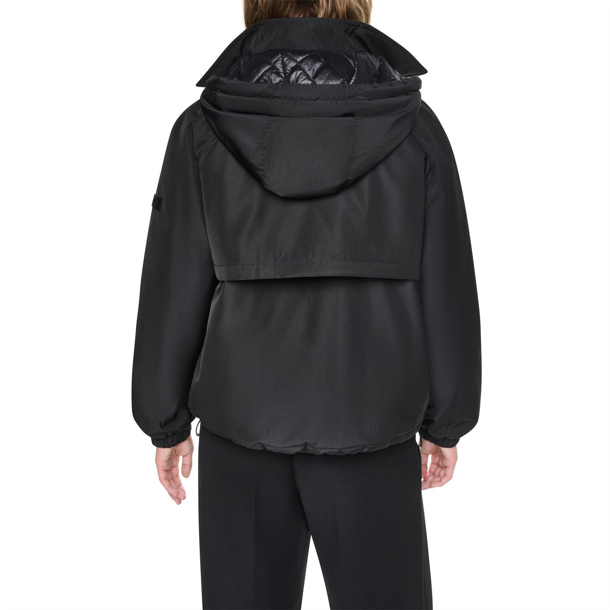 DKNY Andrea Check Water Resistant Rain Jacket