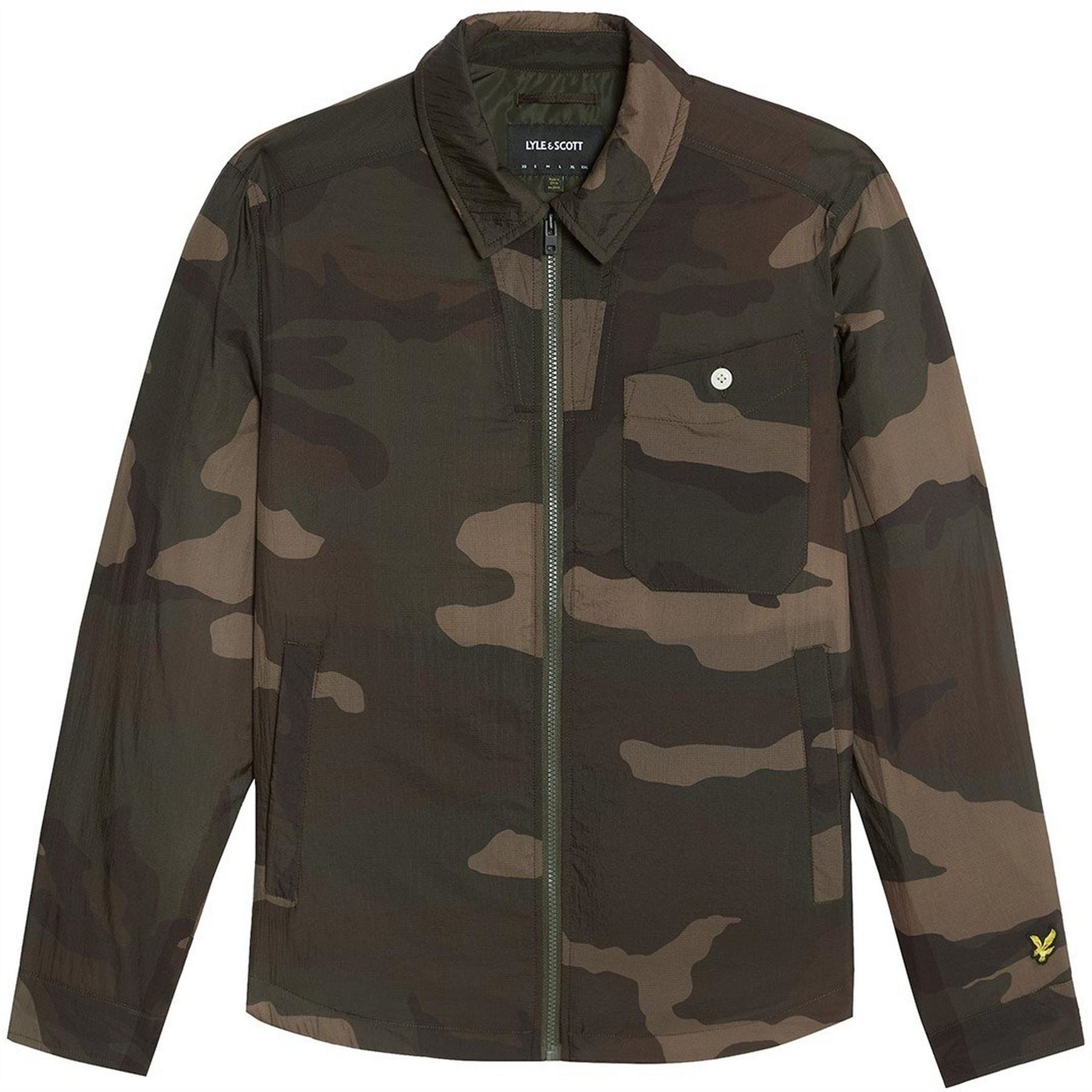 Lyle and Scott Camo Patterned Overshirt with Chest Pocket