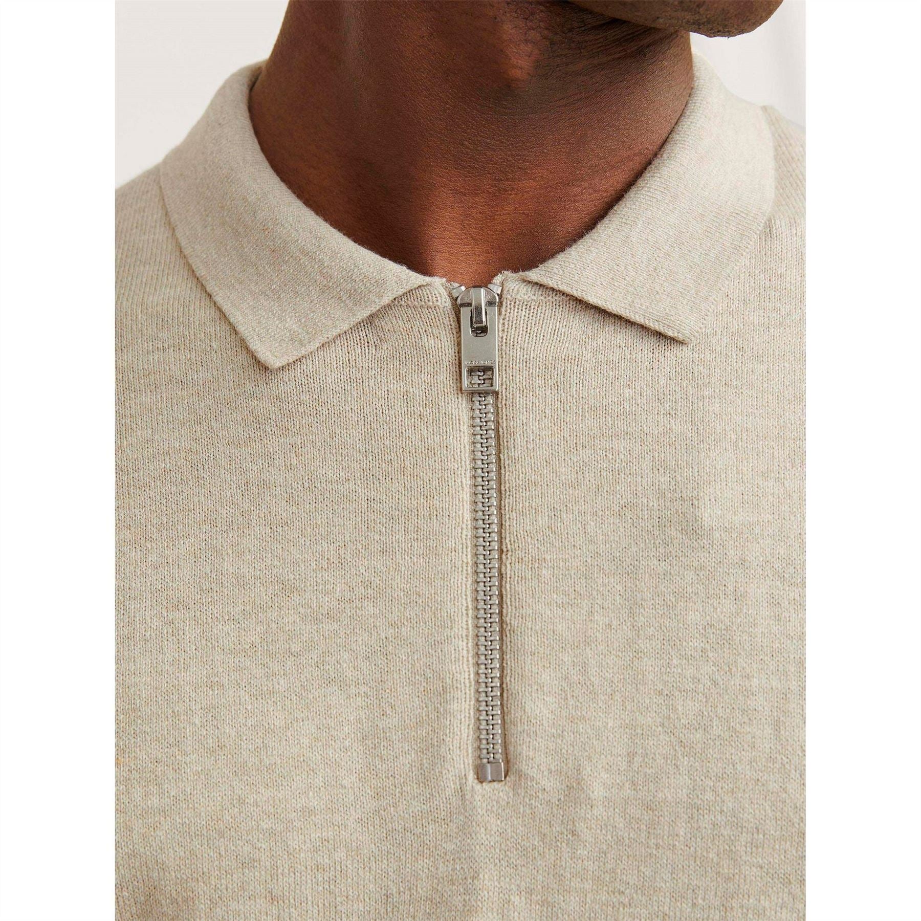 Jack and Jones Mens Emil Half Zip Knitted Polo