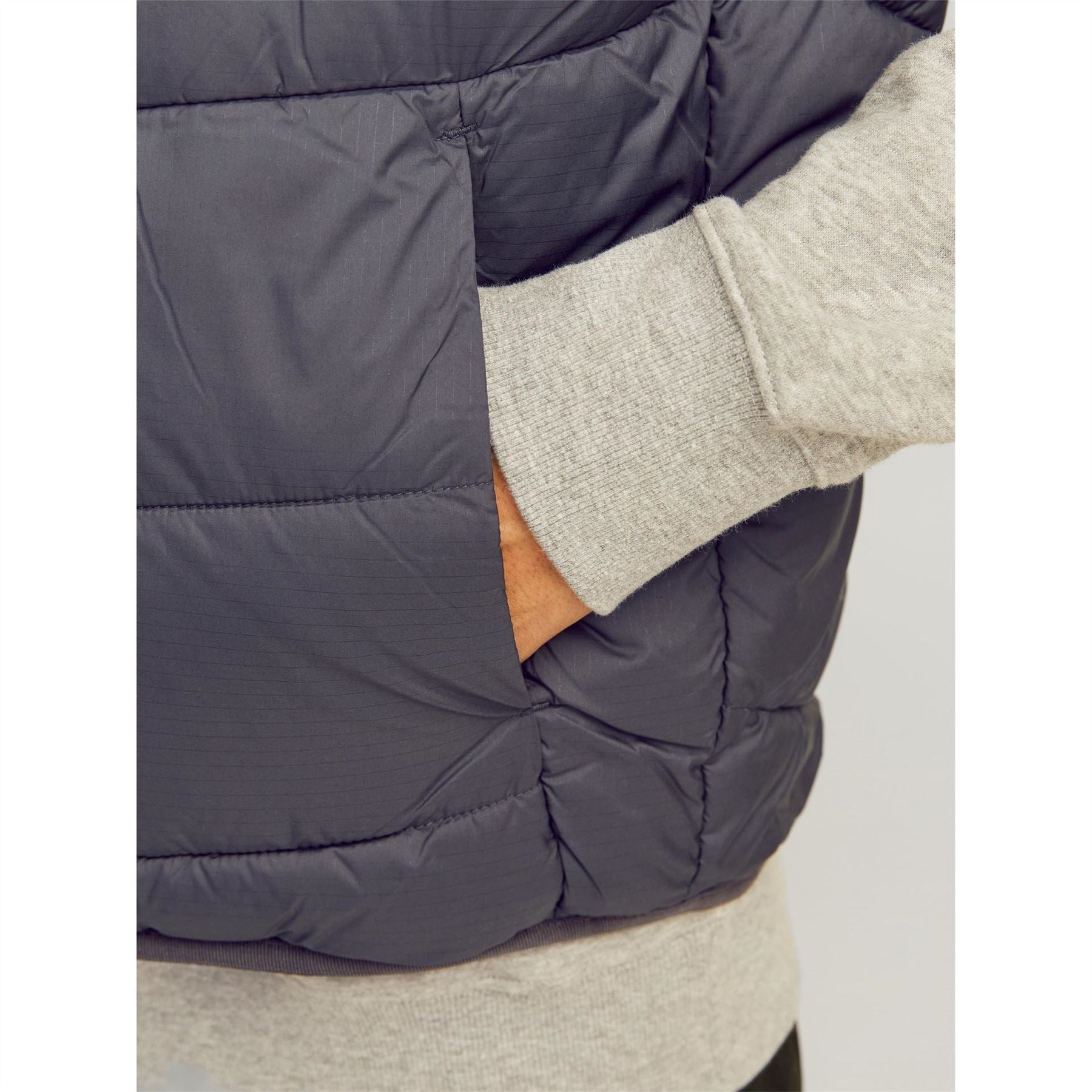 Jack and Jones Solid Patterned Quilted Gilet