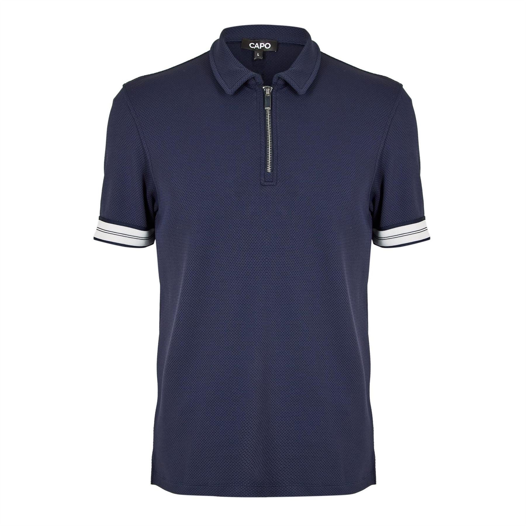 CAPO Textured Short Sleeve Polo Shirt