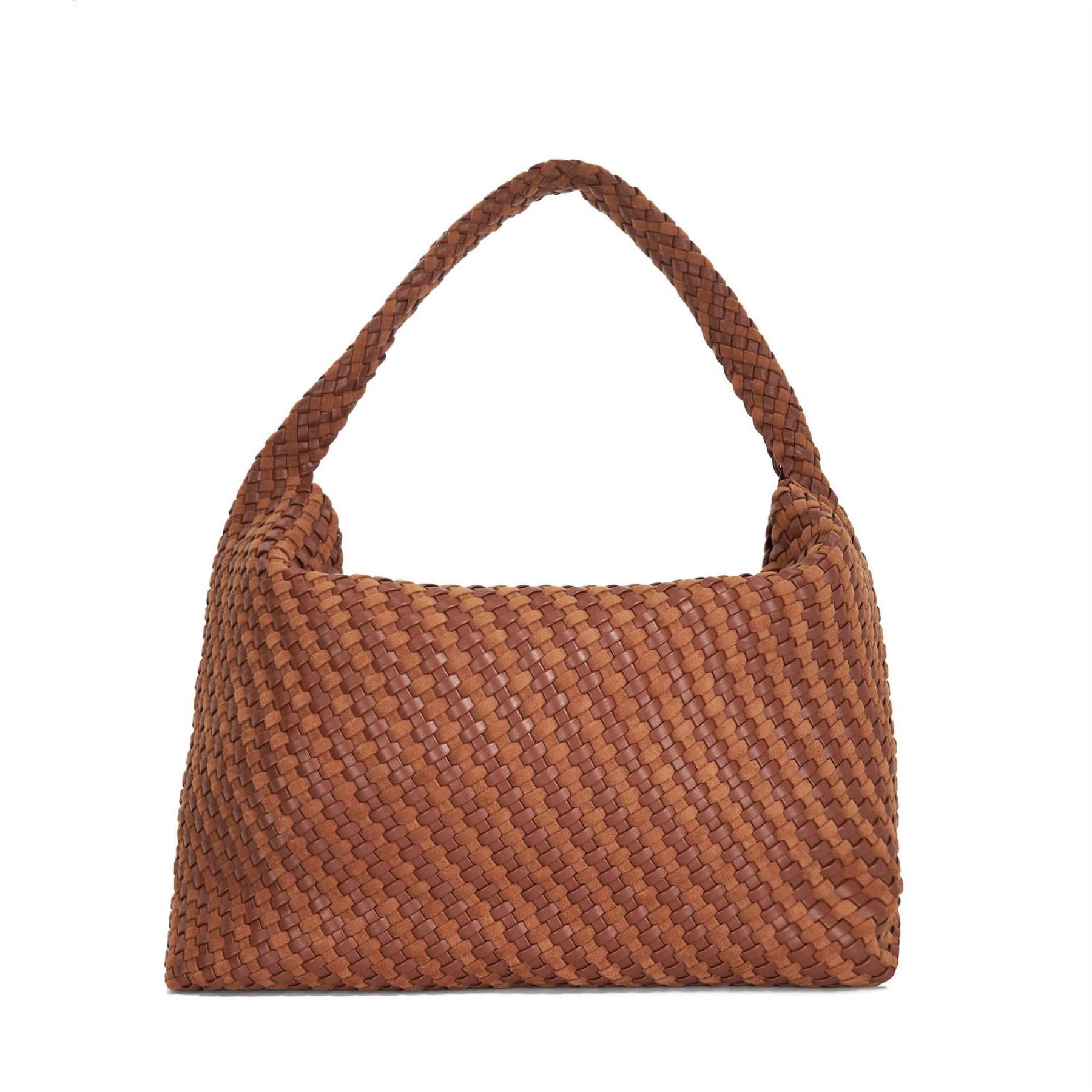 Dune London Delegating XL Basket Weave Hobo Bag with Silver Tone Hardware