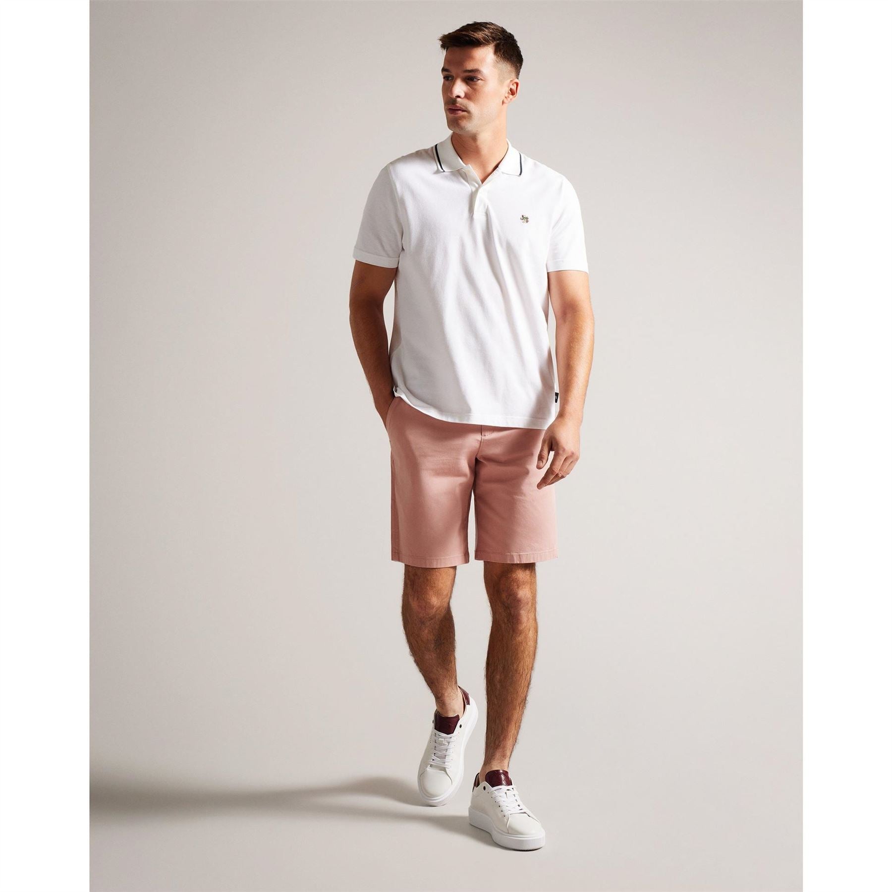 Ted Baker Solid Patterned Chino Shorts