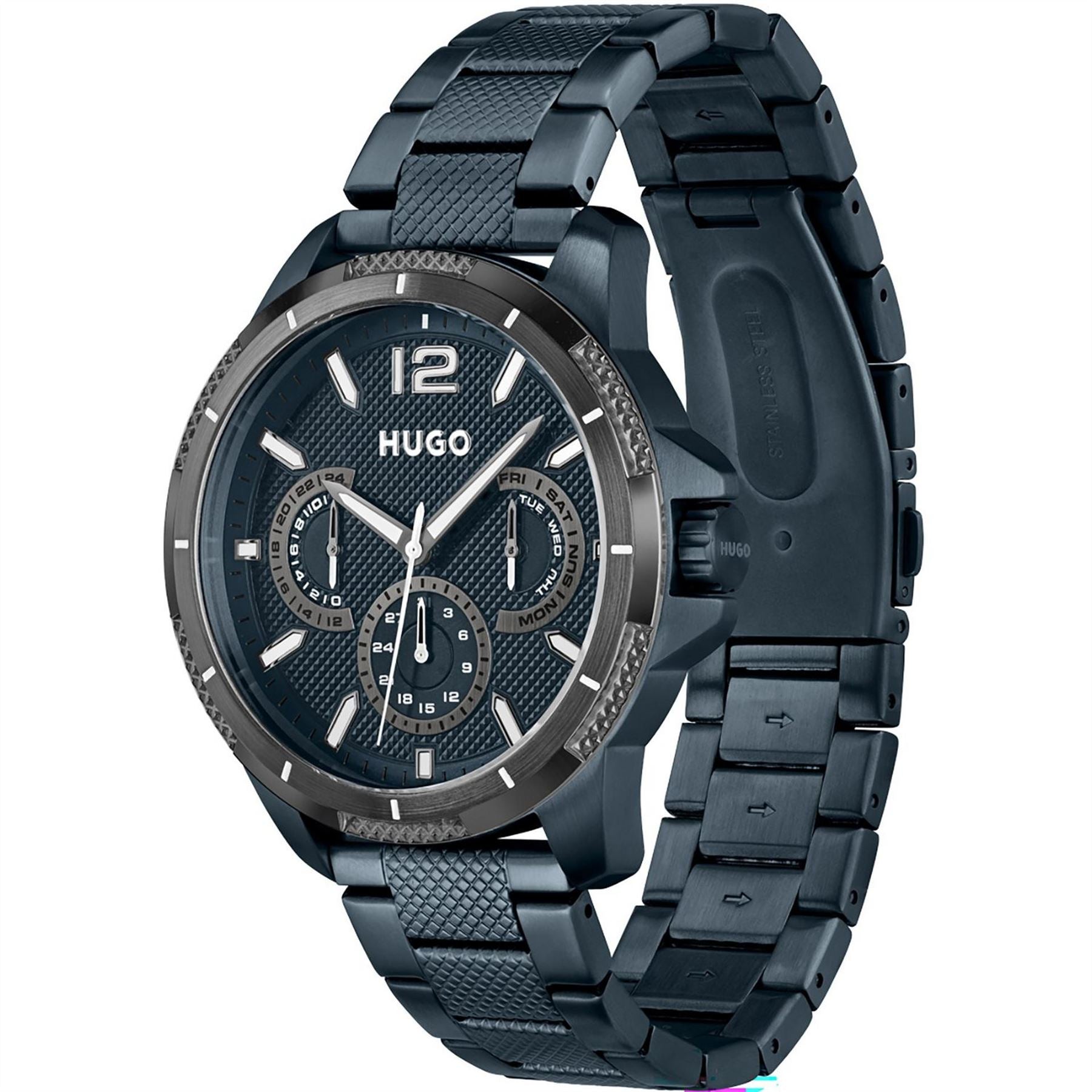 Hugo Sport Blue Ip Bracelet Watch Mens