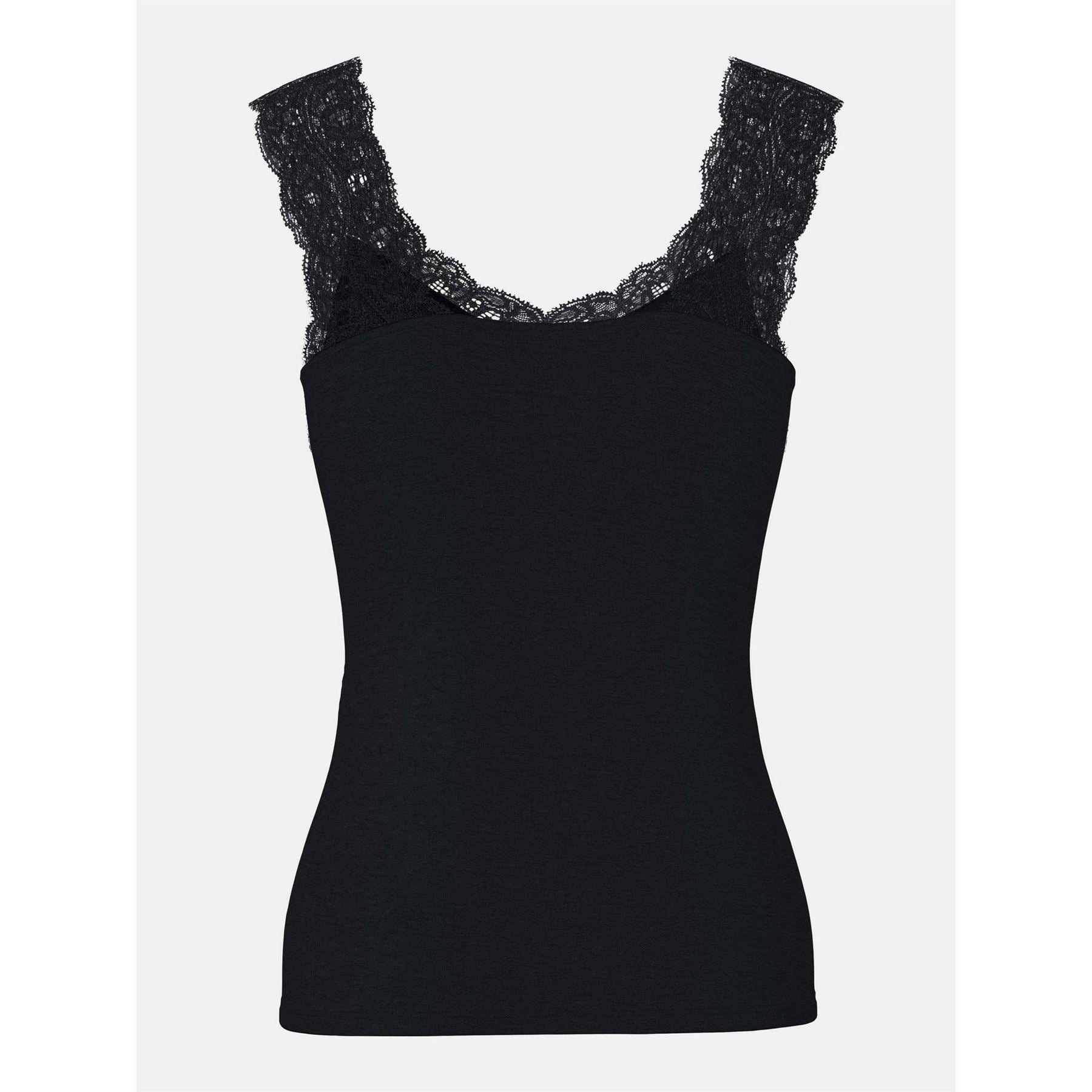 Pieces Barbera Lace V Neck Sleeveless Slim Fit Tank Top