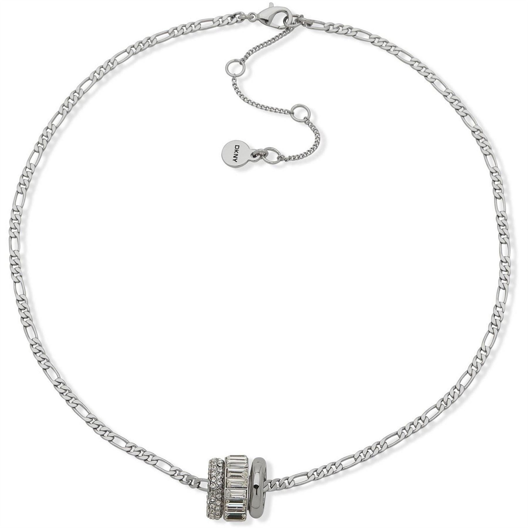 DKNY  And  Polished Rondelle Figaro Link Pendant Necklace