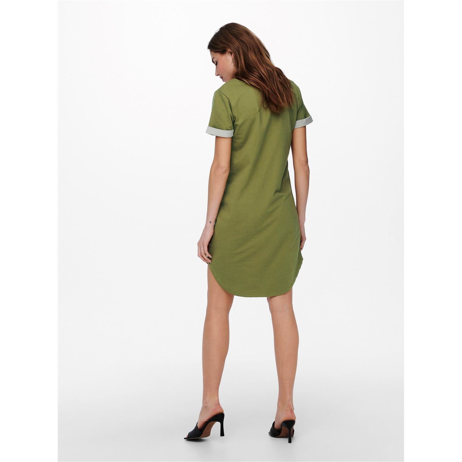 Only Crew Neck Short Sleeve Mini T-Shirt Dress