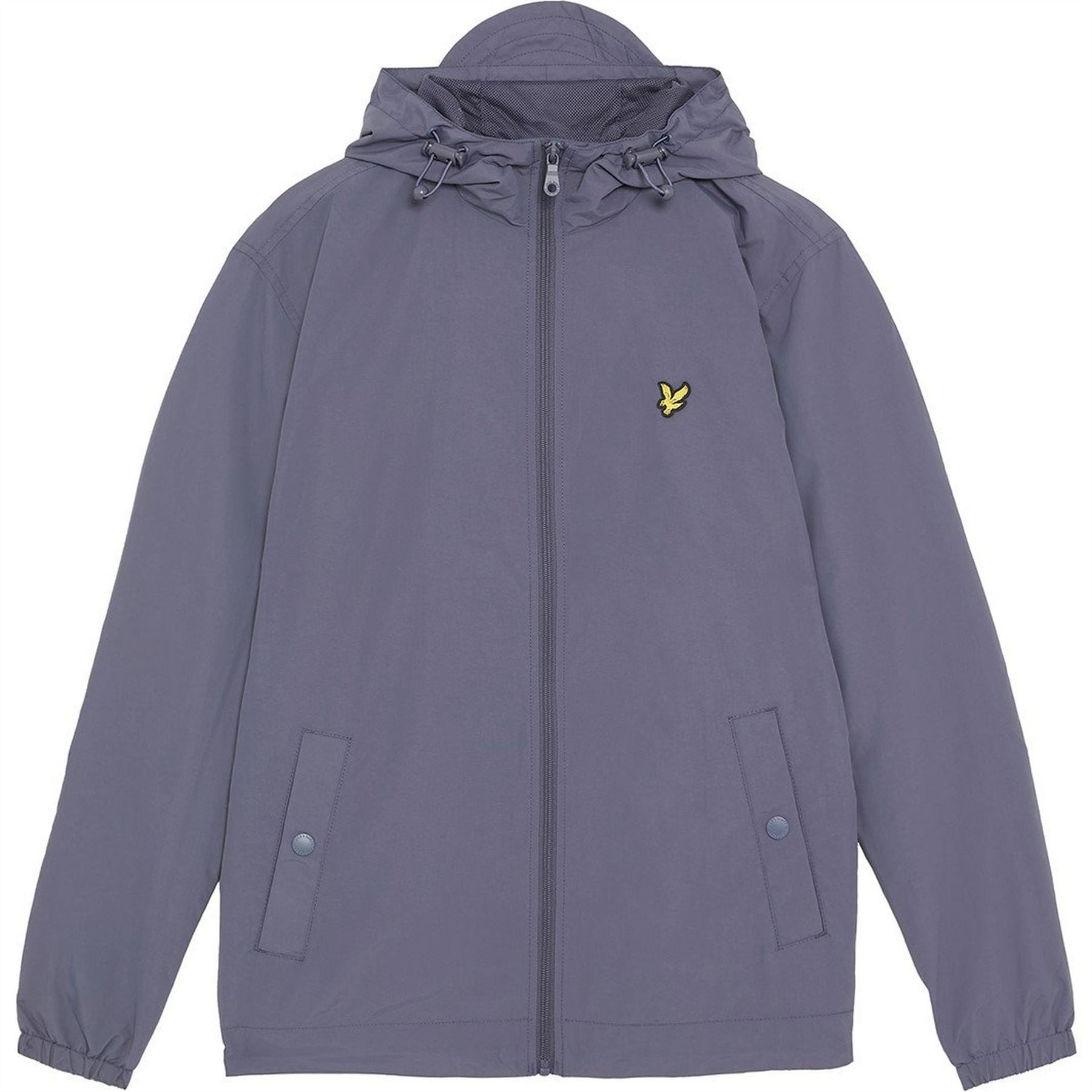 Lyle and Scott Zip Through Cotton Wind Resistant Long Sleeve Hooded Rain Anorak