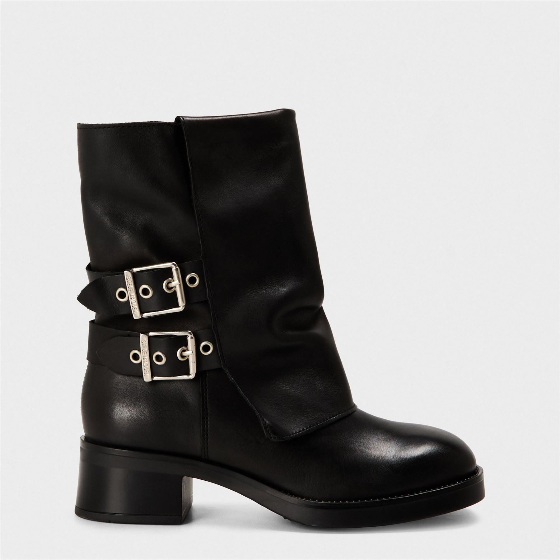 Steve Madden Bonfire Metallic Ankle Boots with Block Heel