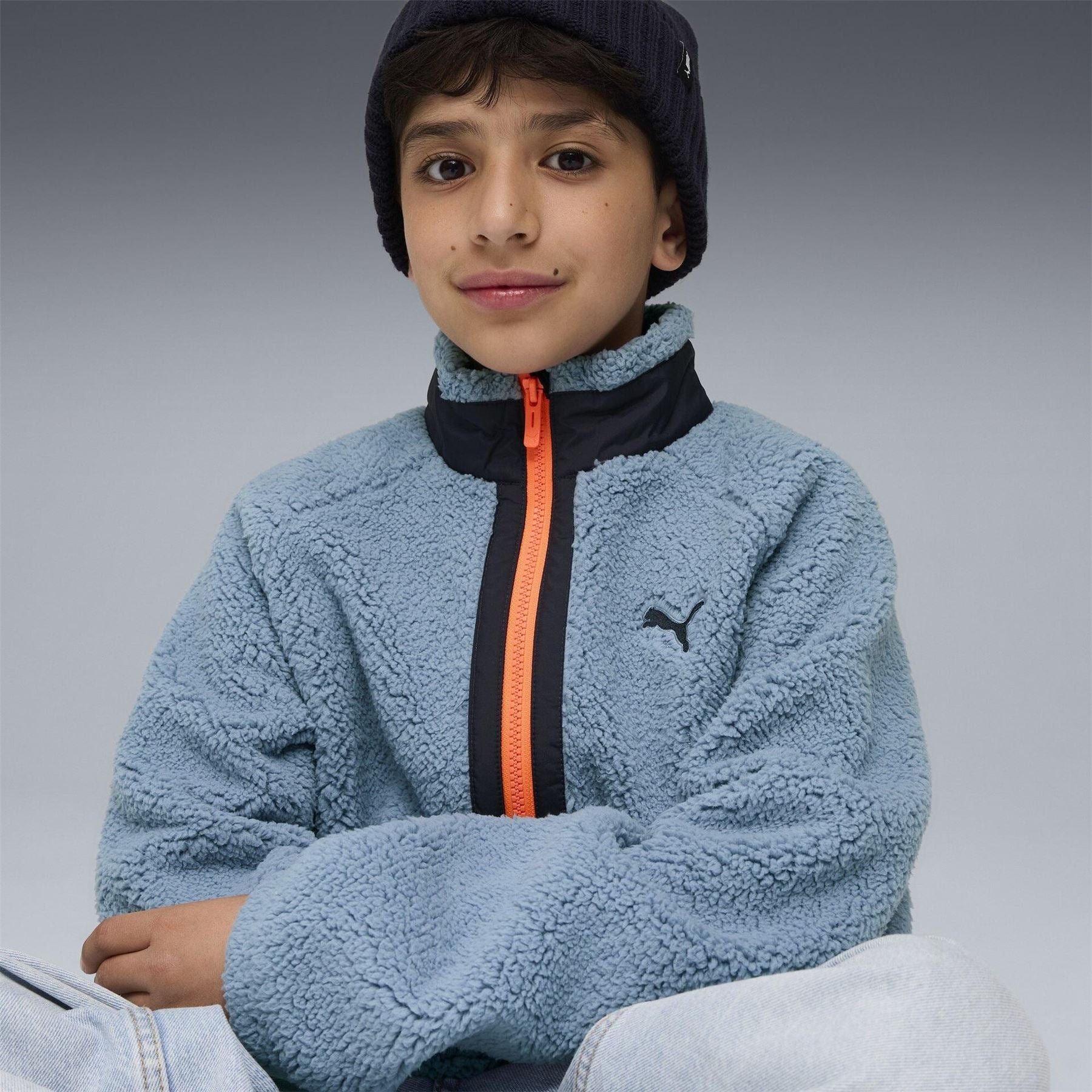 Puma Kids Hybrid Sherpa Full Zip Fleece