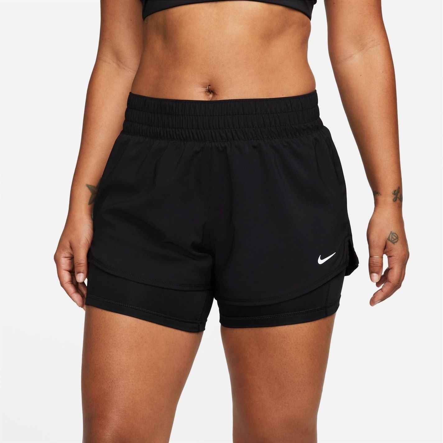 Nike Womens One Dri Fit Mid Rise 3 2 In 1 Shorts