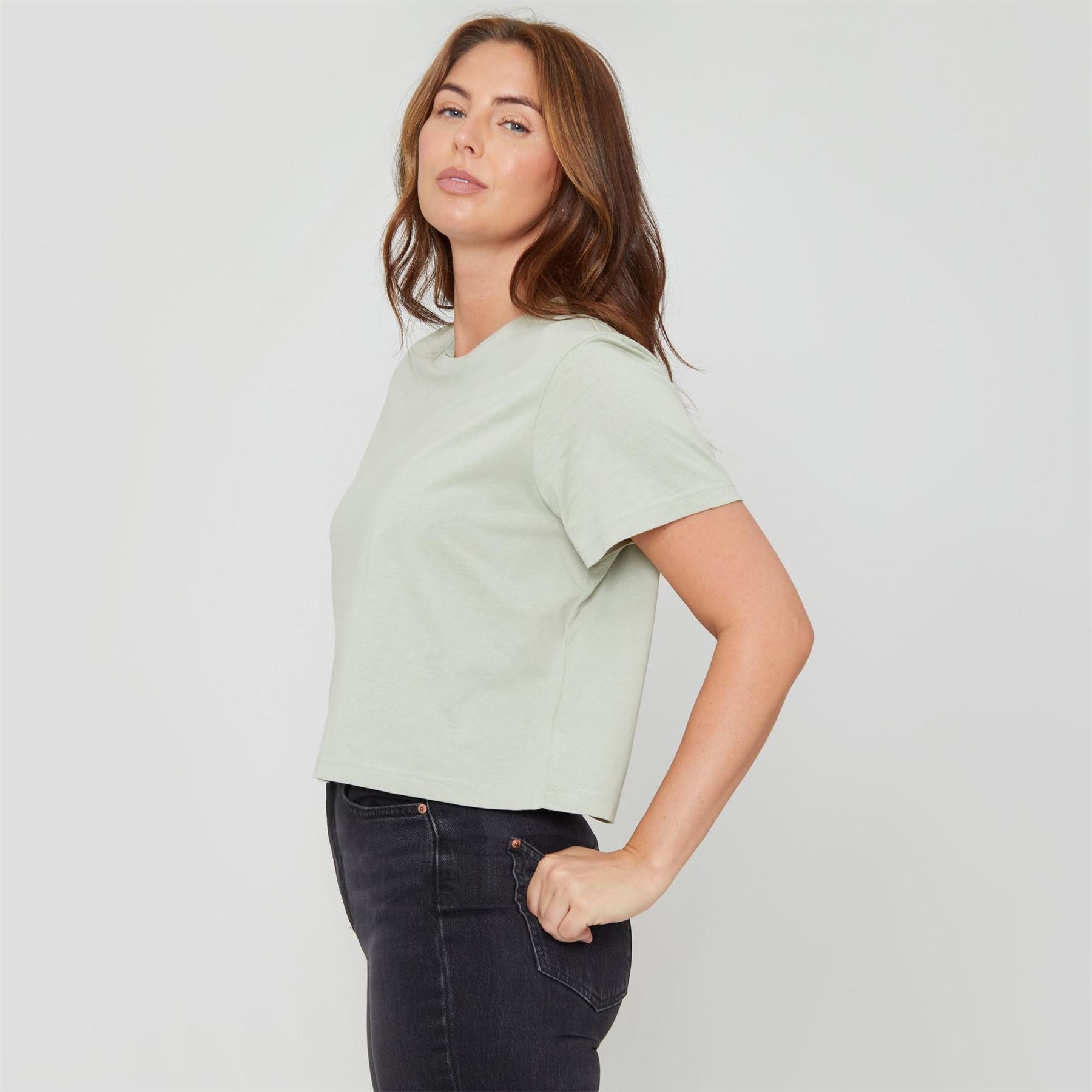 Be You Boxy Fit Cropped Crew Neck T-Shirt