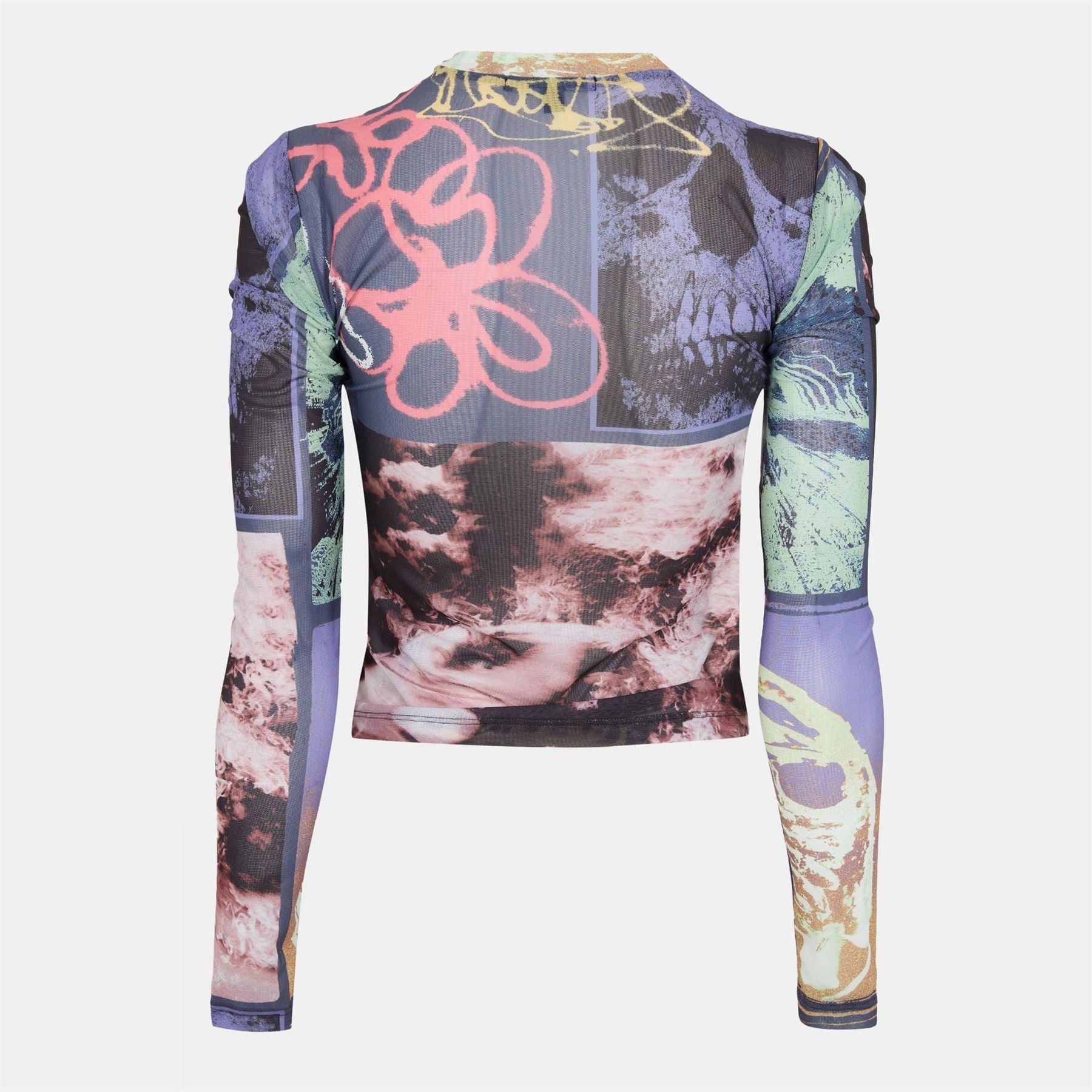 Vans Ludlow Mesh Slim Fit Cropped Long Sleeve Mock Neck T-Shirt
