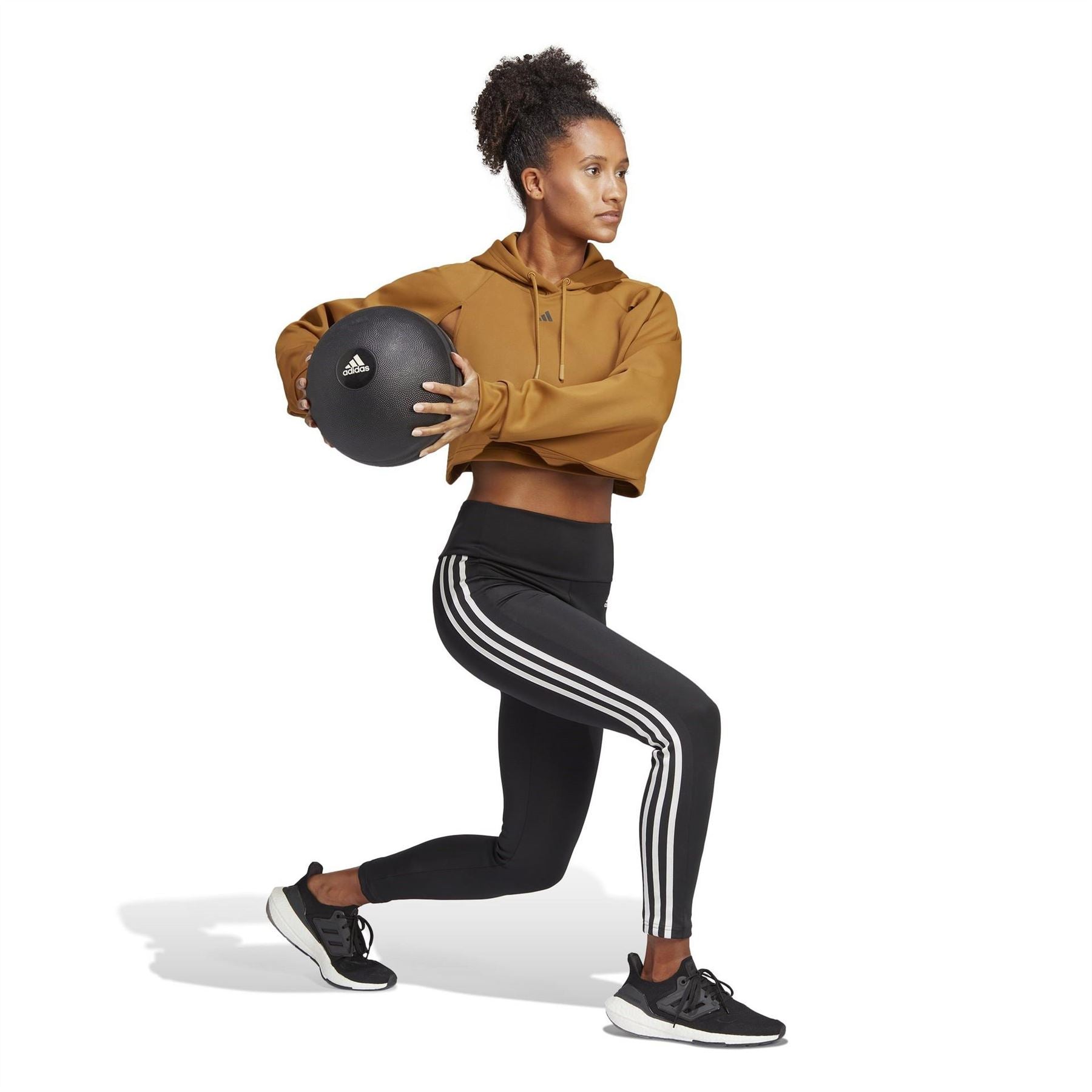 adidas Womens Hiit Cropped Hoodie
