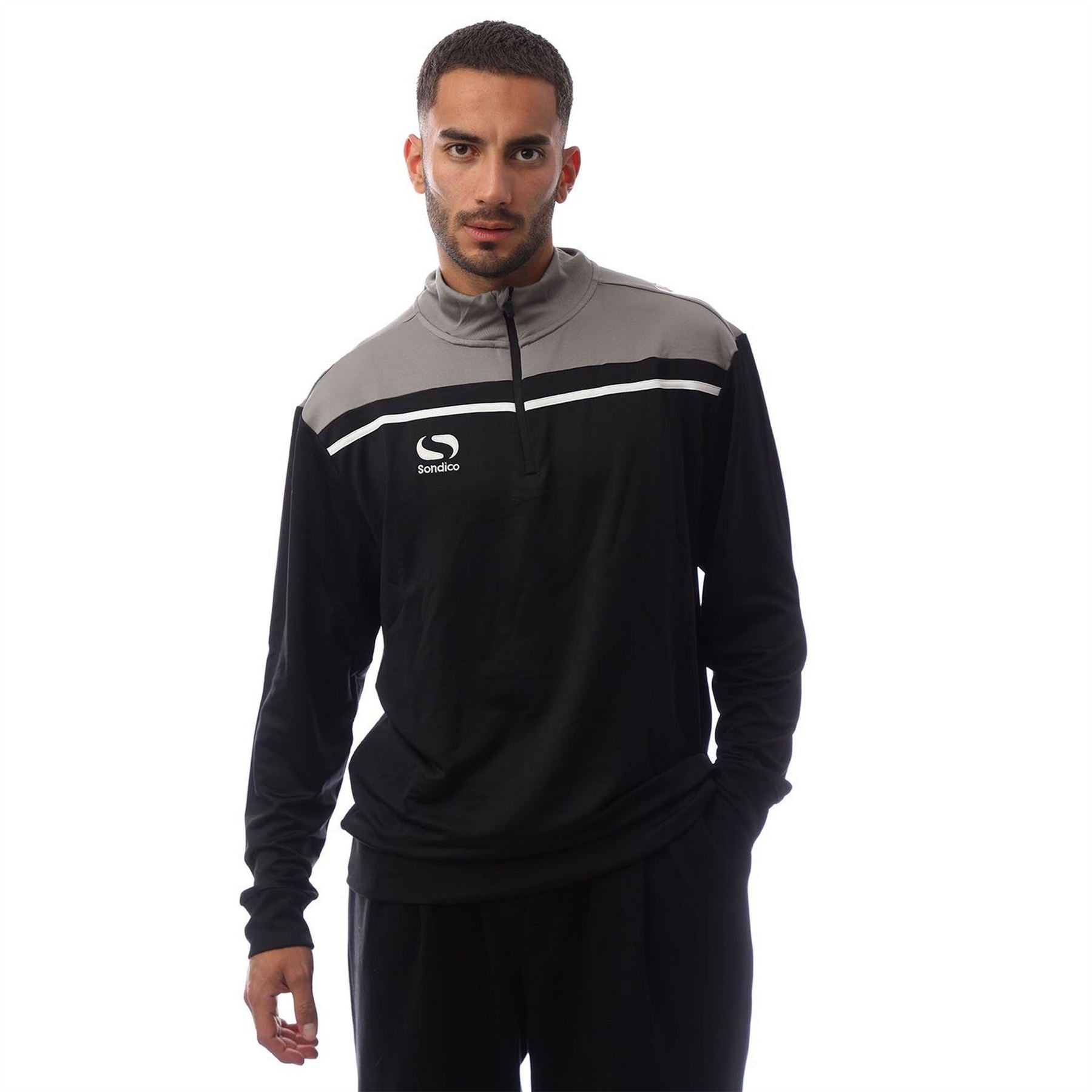 Sondico Zip Neck Long Sleeve Sweatshirt