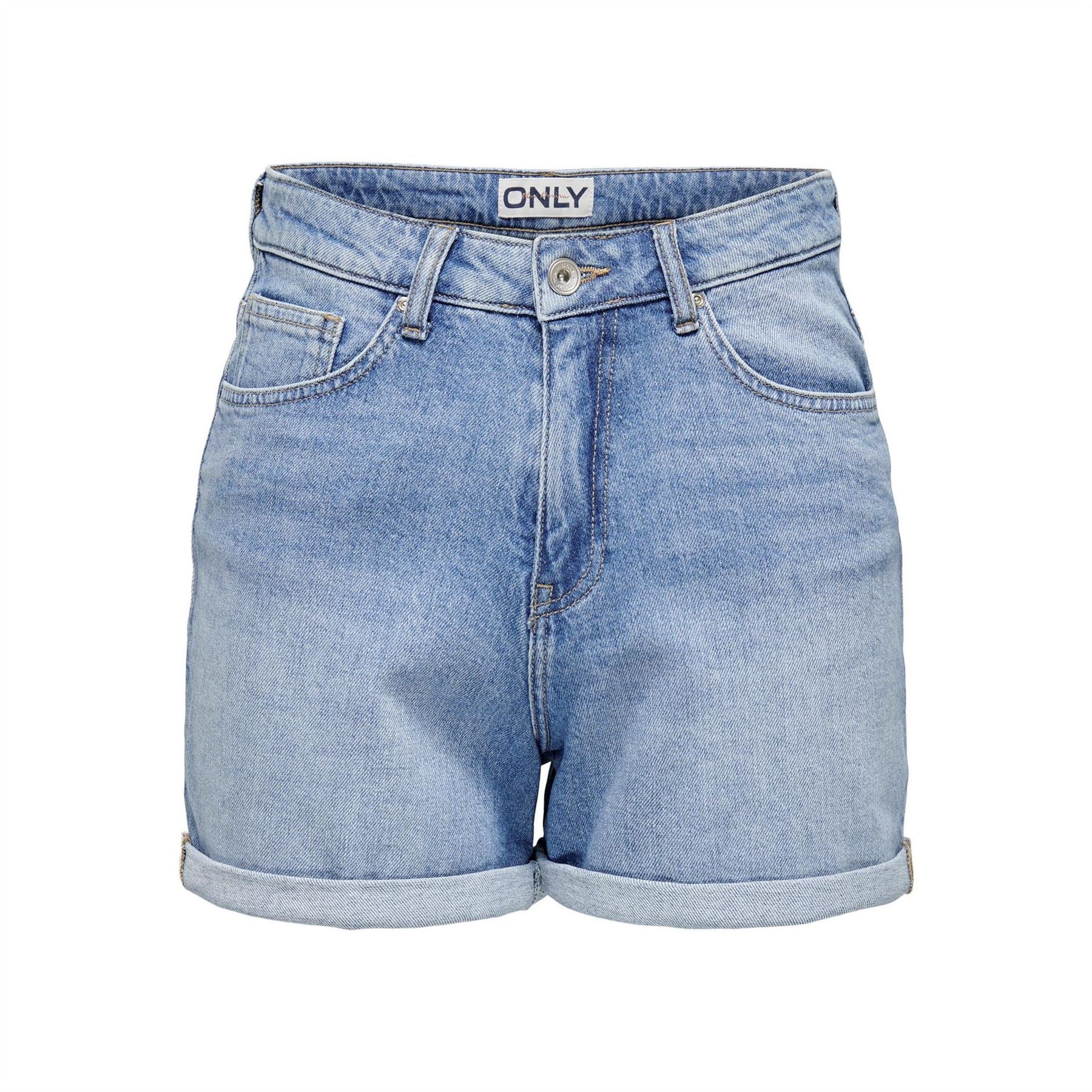 Only Denim Bermuda Shorts with Banded Hem