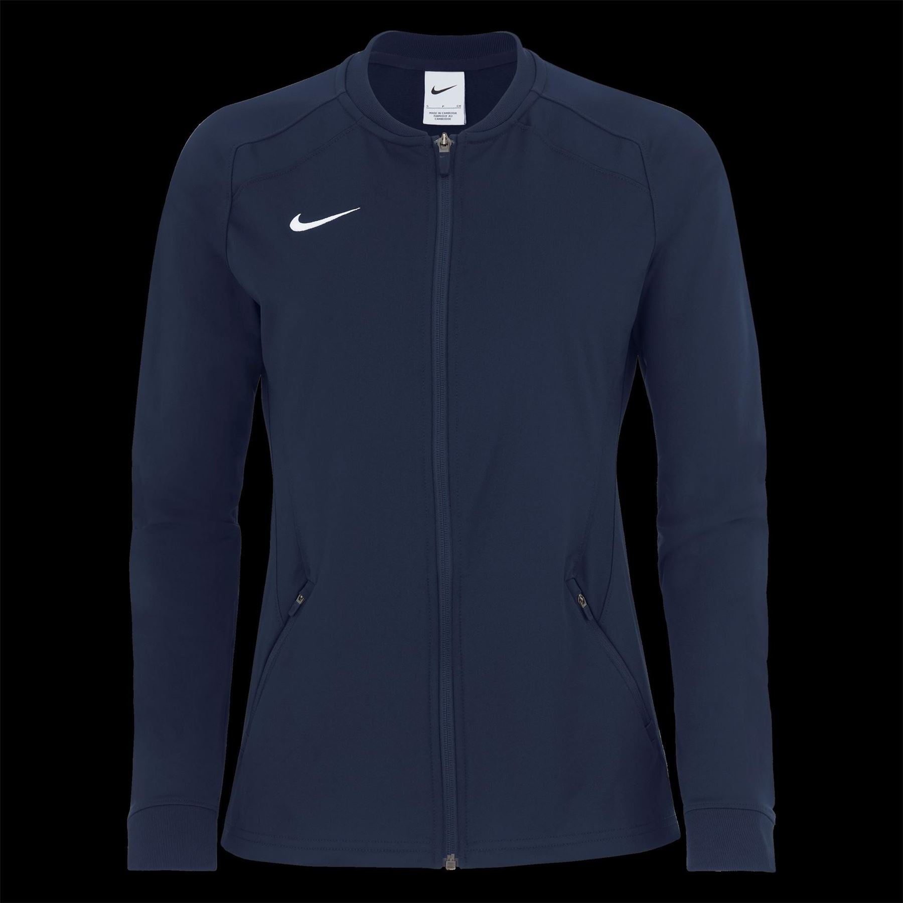 Nike Solid Patterned Zipped Pocket Band Collared Track Jacket