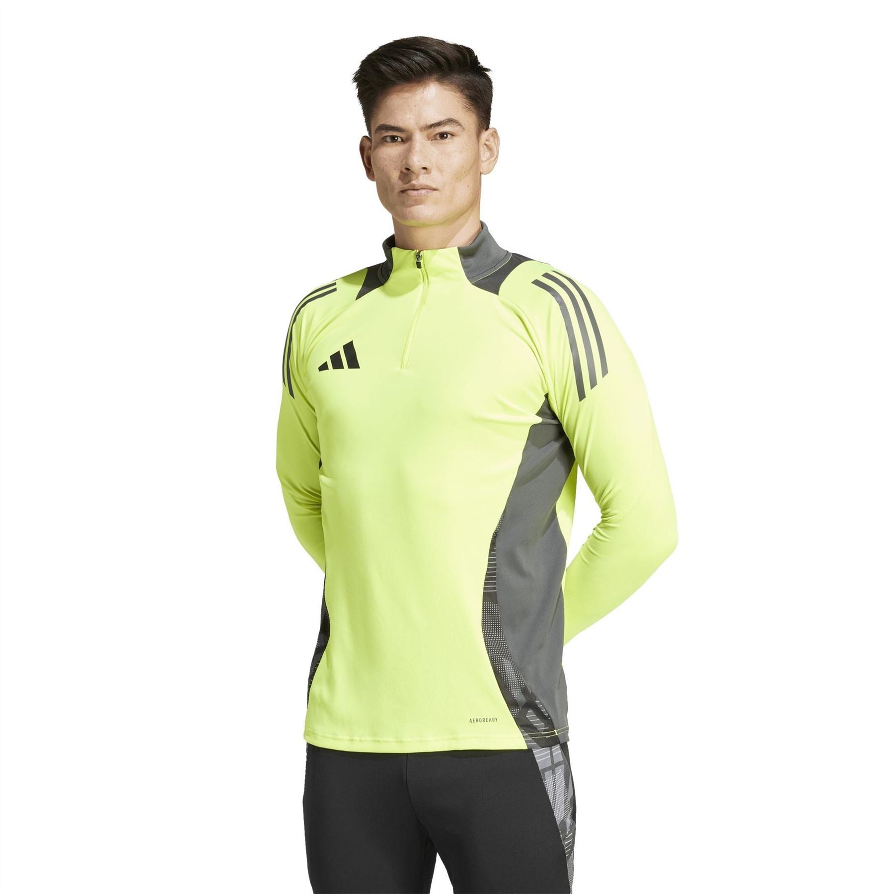 adidas Tiro24 Zip Neck Band Collar Long Sleeve Athletic Top