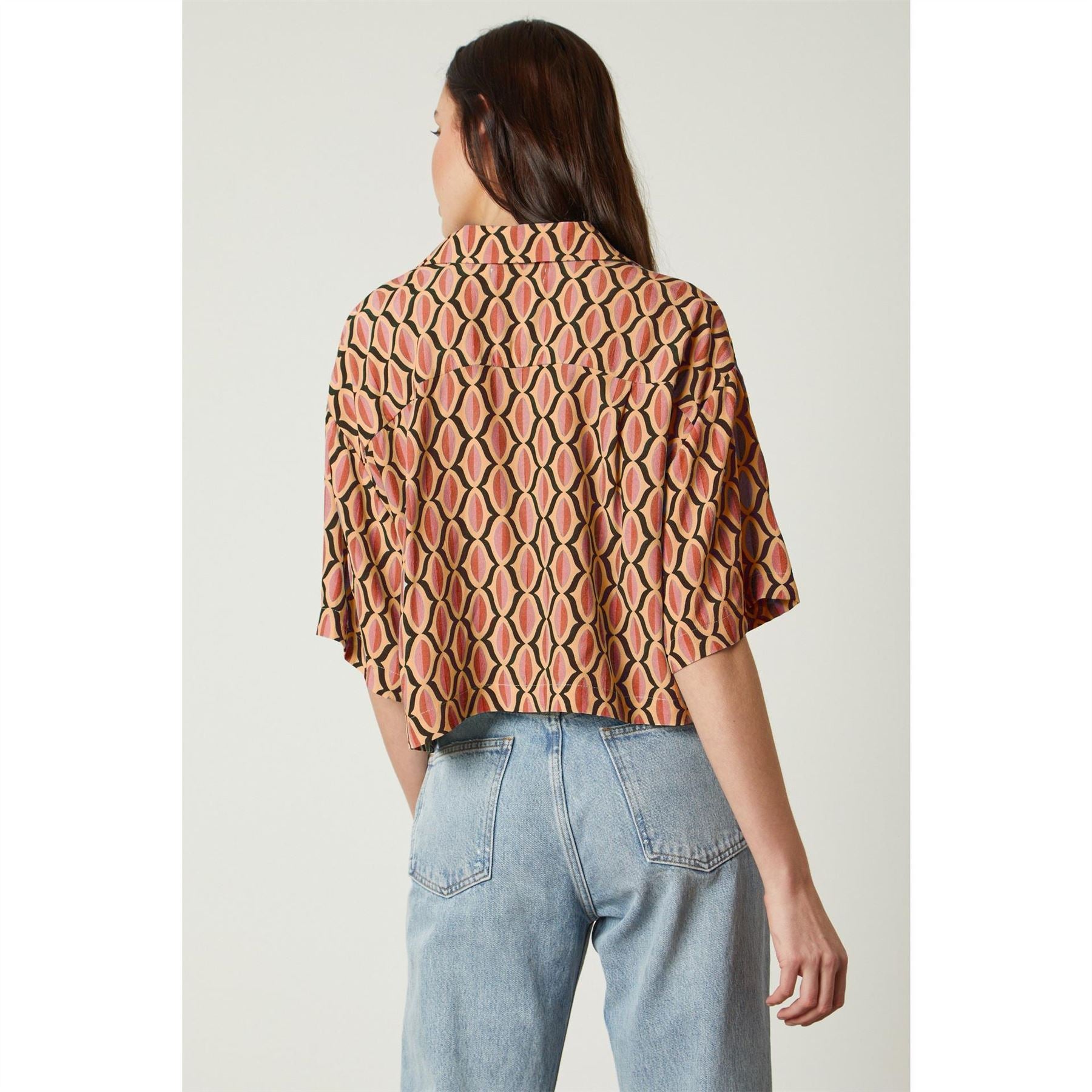 Velvet by Graham and Spencer Geo Regular Fit Short Sleeve Shirt