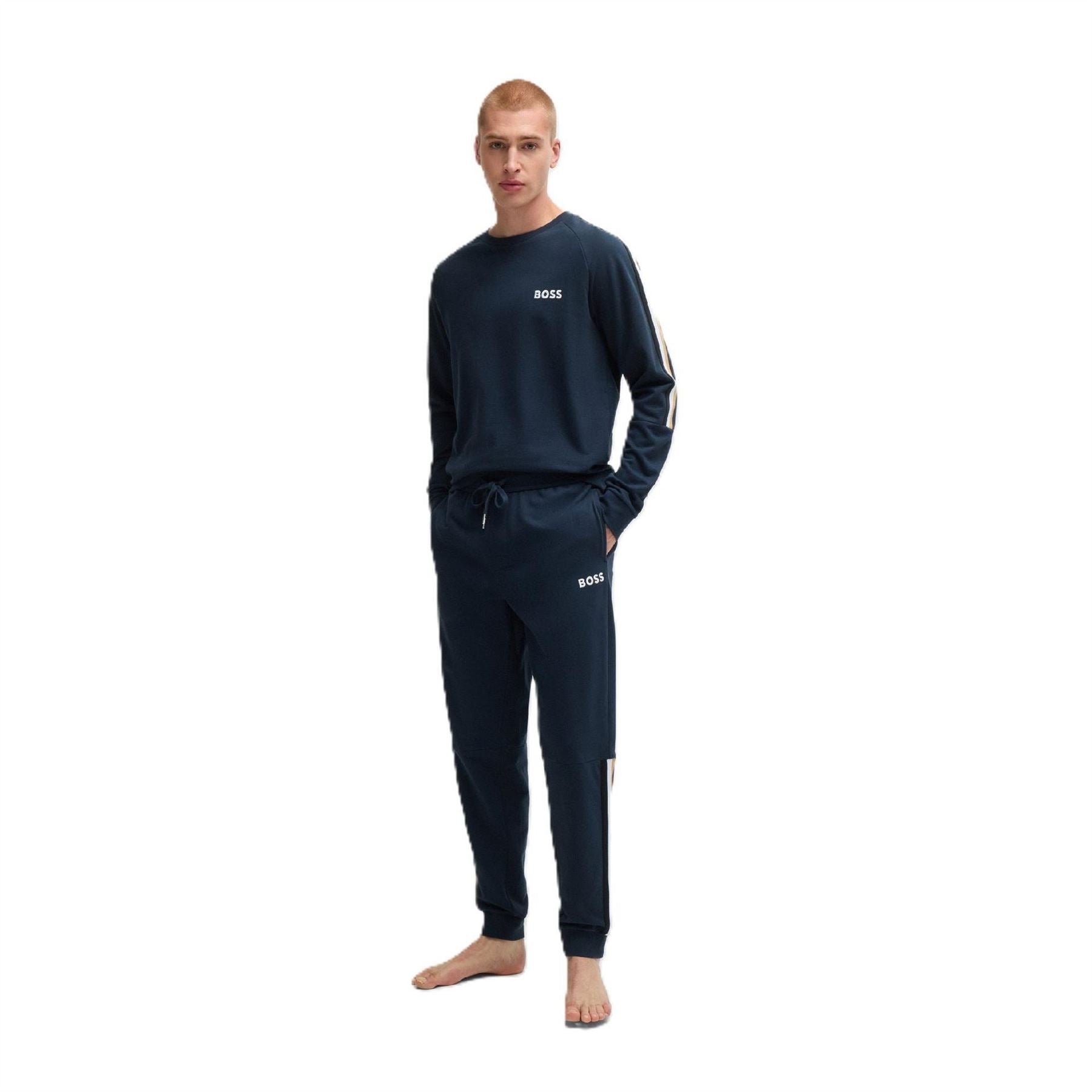Boss Iconic Stripe Hooded Ribbed Cuff Jacket